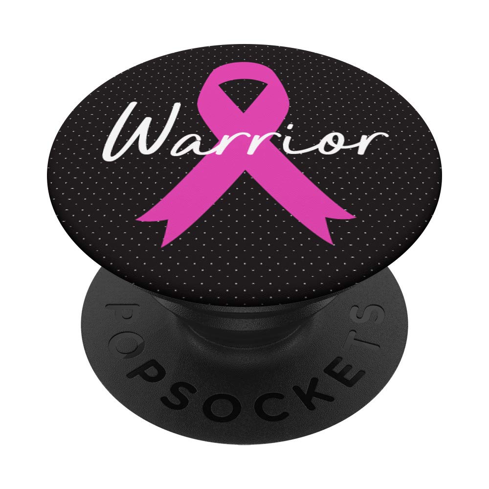 Breast Cancer Awareness Pink Ribbon PopSockets PopGrip - Swappable Phone Grip for iPhone, Samsung & Tablets | Show Support for Survivors & Fighters