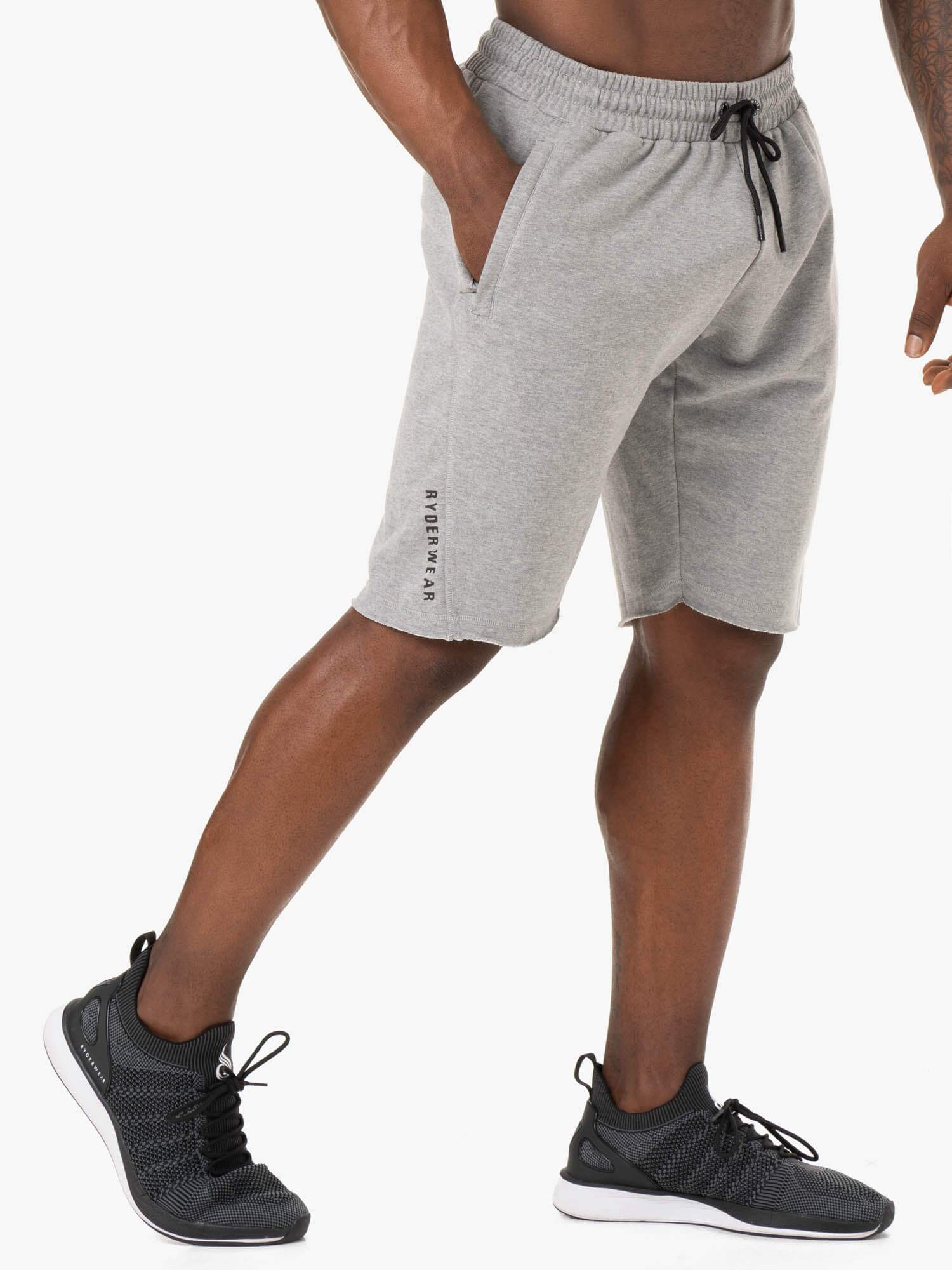 Men's Iron Track Shorts - Grey Marl Athletic Shorts for Running, Gym & Casual Wear