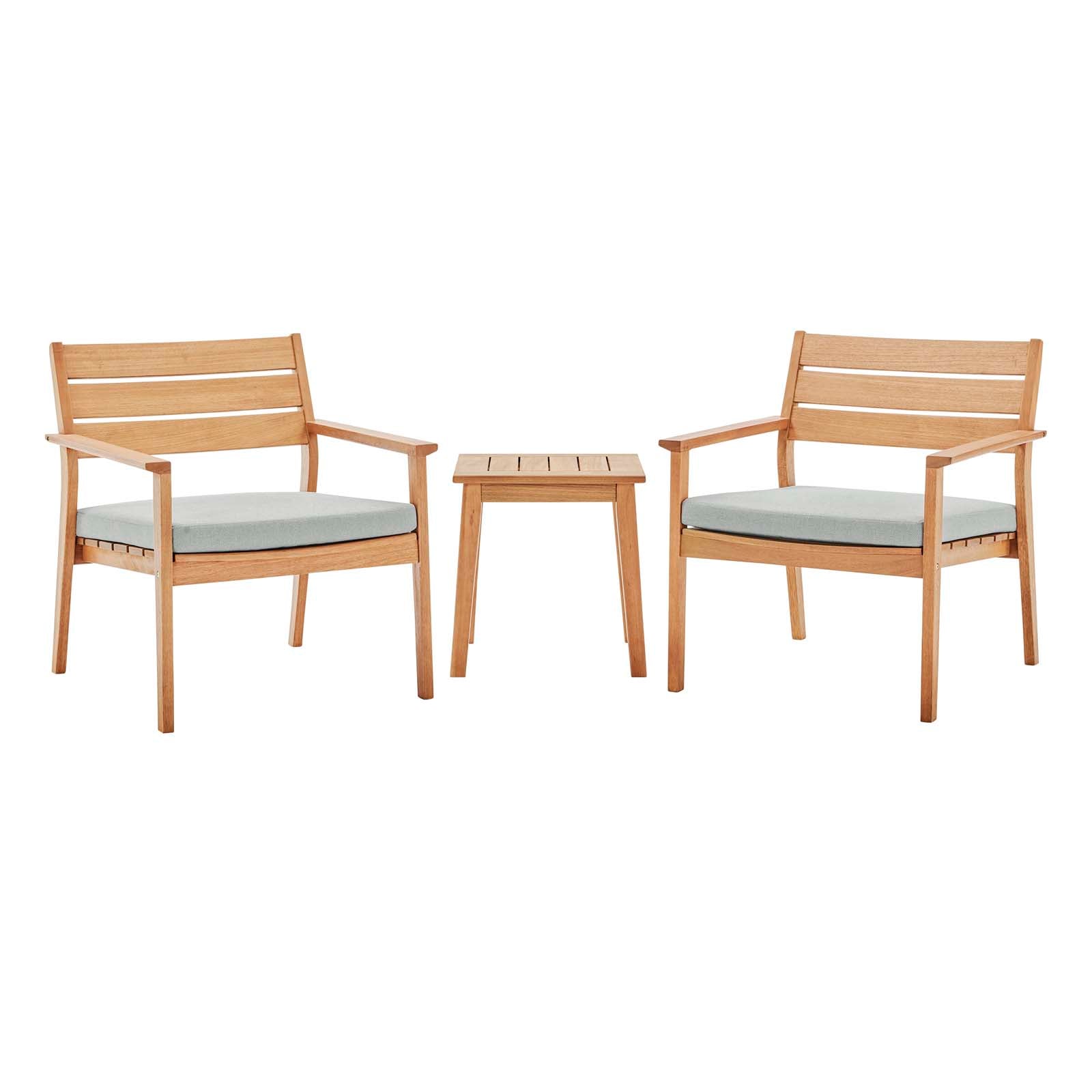 Premium 3-Piece Ash Wood Outdoor Patio Furniture Set - Durable & Stylish for Garden, Backyard, Poolside or Terrace Relaxation