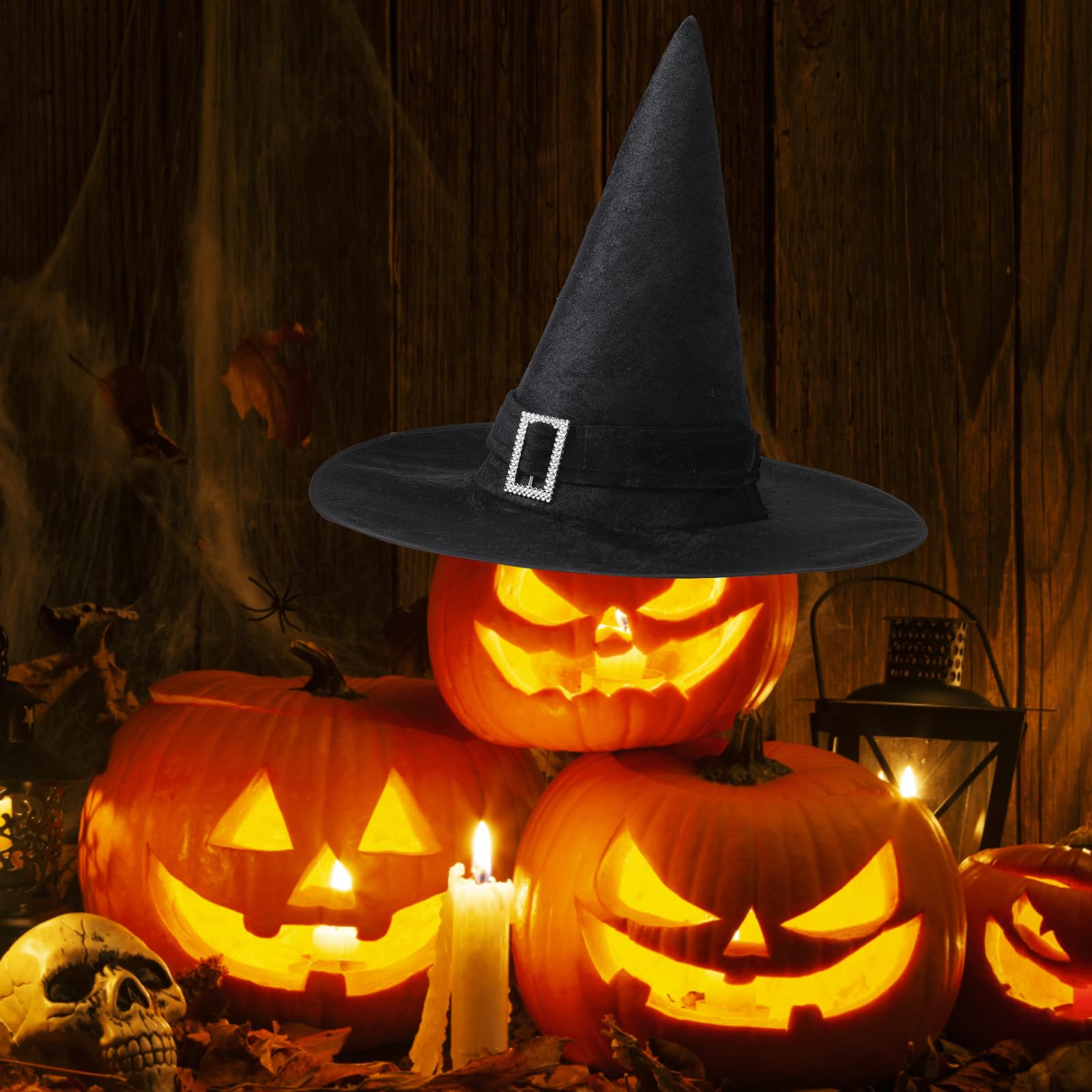 Black Witch Hat for Women - Halloween Decorations, Party Carnival & Cosplay Costume Accessory | Perfect for Witch Costumes, Spooky Decor, and Themed Events