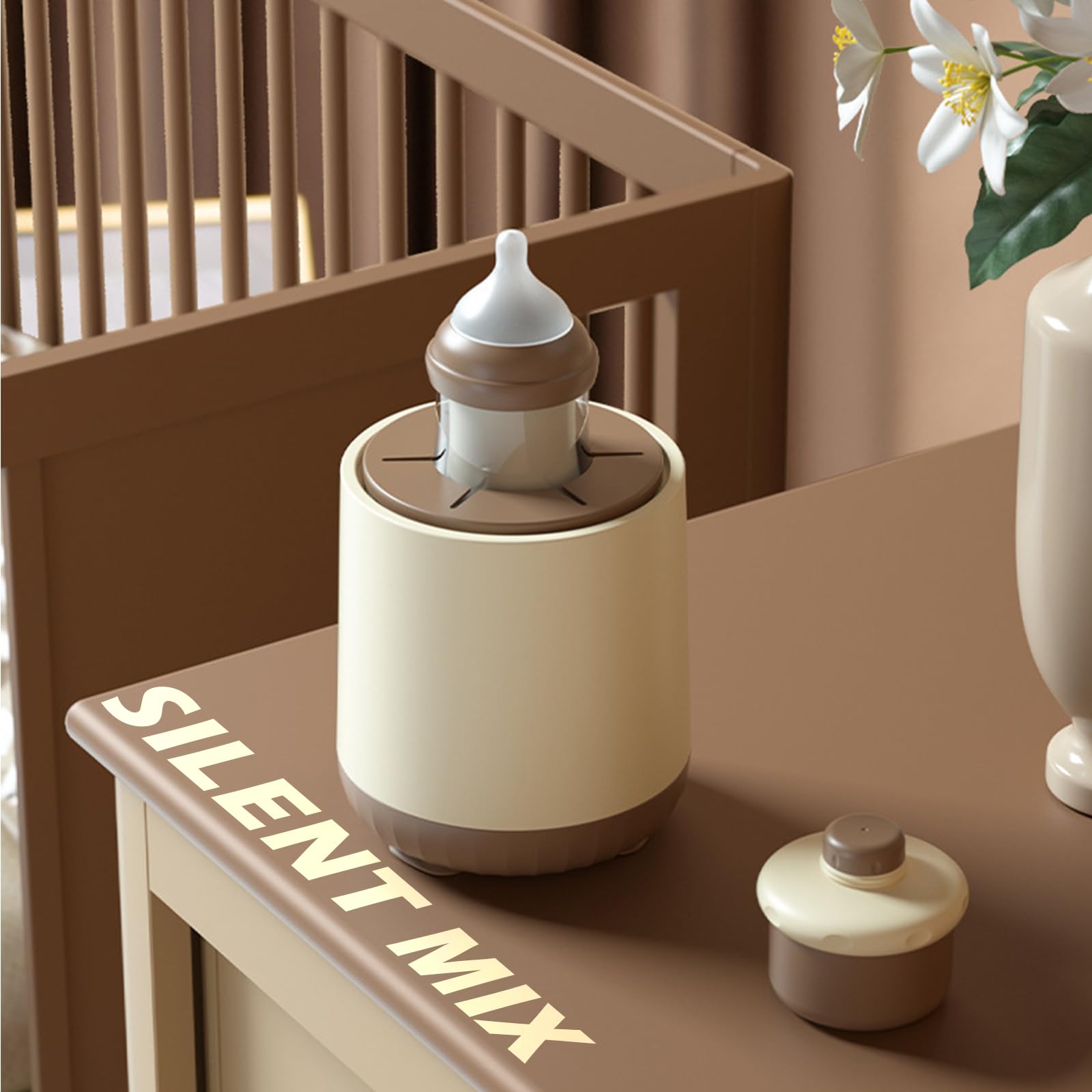 JADE KIT Adjustable Breast Milk Pitcher & Formula Mixer - Brown Baby Bottle Maker for Even Milk Mixing with Less Bubbles - Prevent Baby Burps - Perfect for Breastfeeding Moms & Formula Feeding at Home or On-the-Go