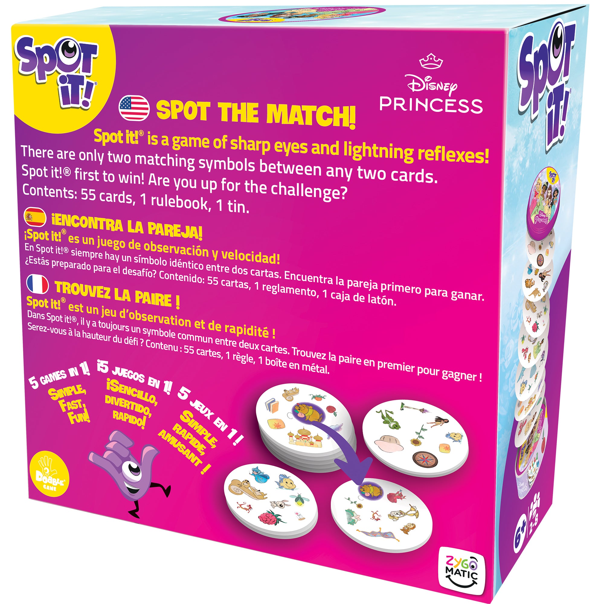Spot It! Disney Princess Card Game - Fun Matching Game for Kids & Families | Perfect for Travel, Parties & Family Game Nights