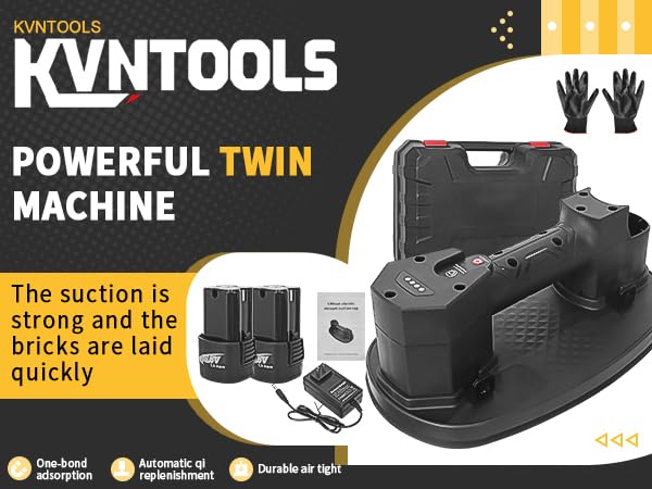 Electric Vacuum Suction Cup Elevator - 792 lbs Max Load Capacity with 2 Batteries & Seals | Automatic Air Replenishment for Rough Surfaces | Perfect for Glass Installation, Construction Work & Heavy Lifting