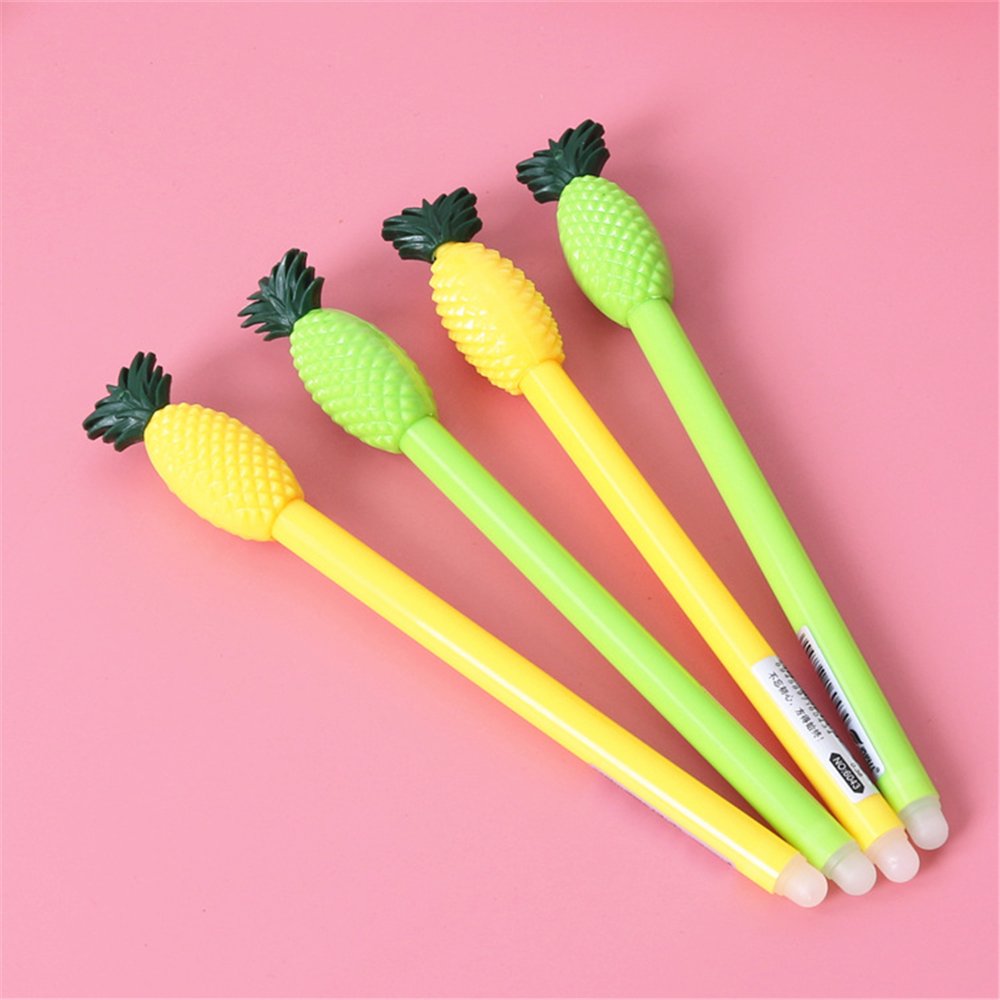 Kawaii Pineapple Shaped Gel Ink Pens - Cute Fruit Design for School & Office, Fun Stationery for Girls & Kids (6-Pack) - Perfect for Note Taking, Journaling & Gift Giving