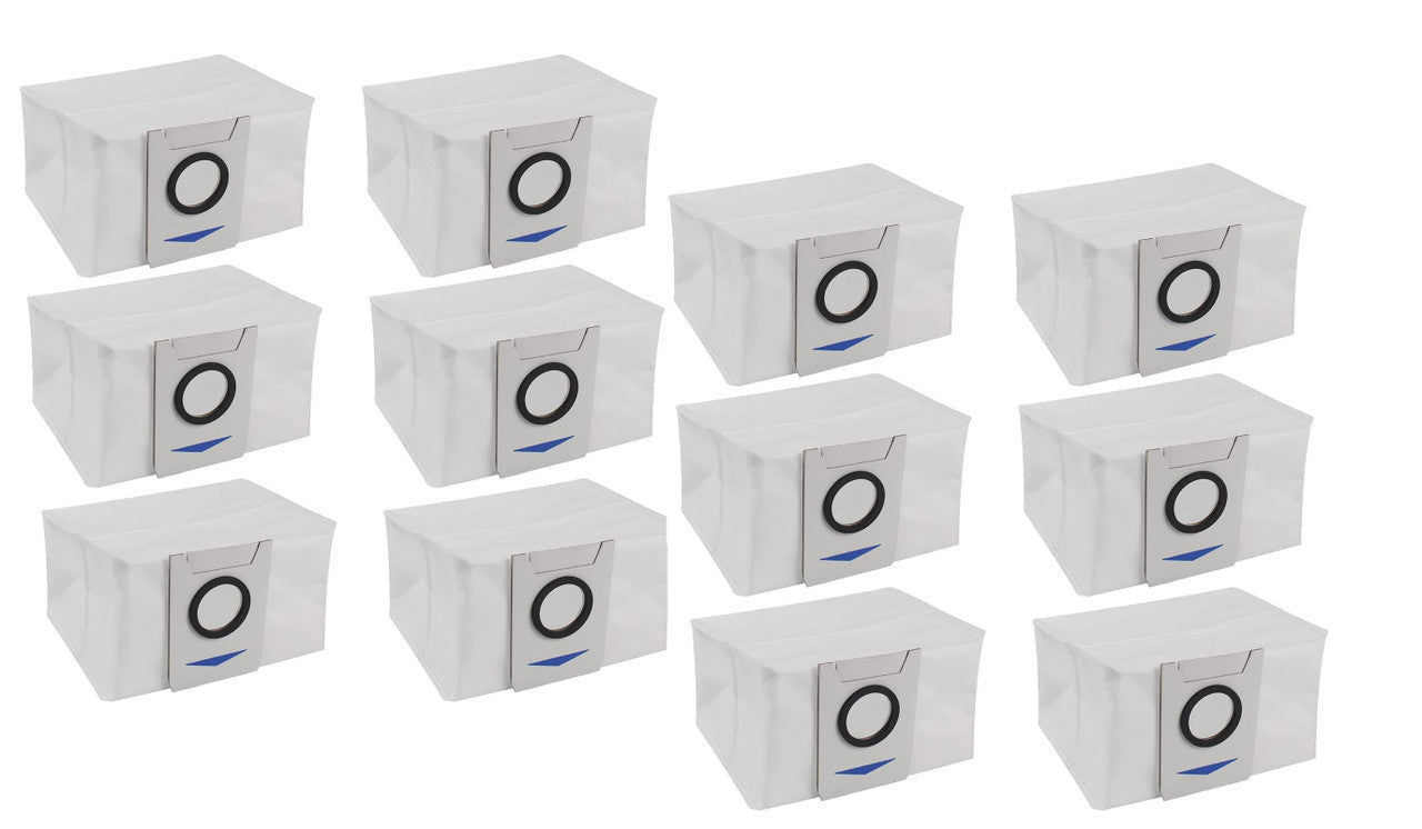 12-Pack Auto Empty Dust Bags for Ecovacs Deebot X1 Omni Robot Vacuum - Compatible Replacement Bags for Self-Cleaning Station - Perfect for Pet Hair & Hardwood Floors