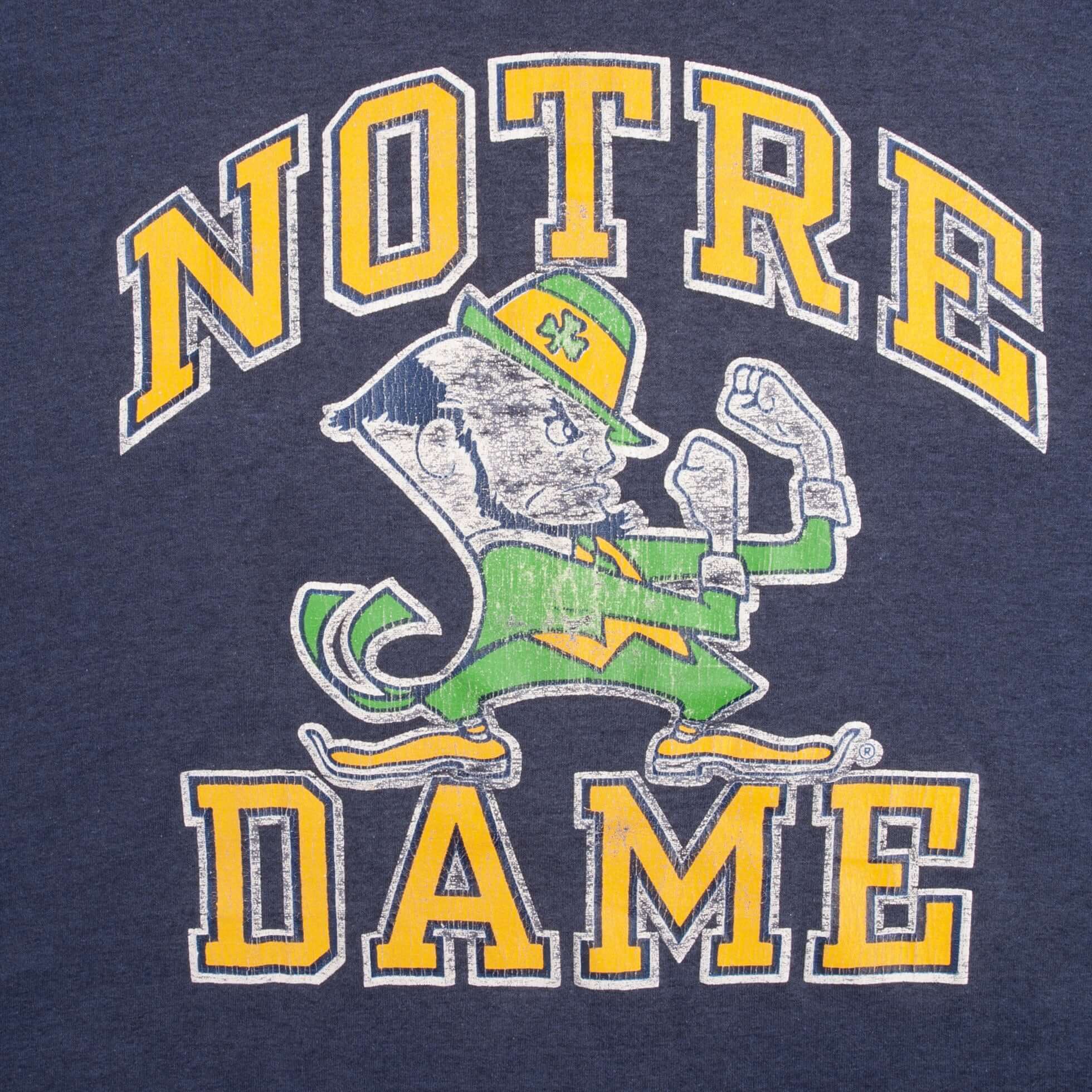 Vintage Champion Notre Dame University 1980s T-Shirt Medium - Made in USA - Retro College Style for Casual Wear & Sports Fans