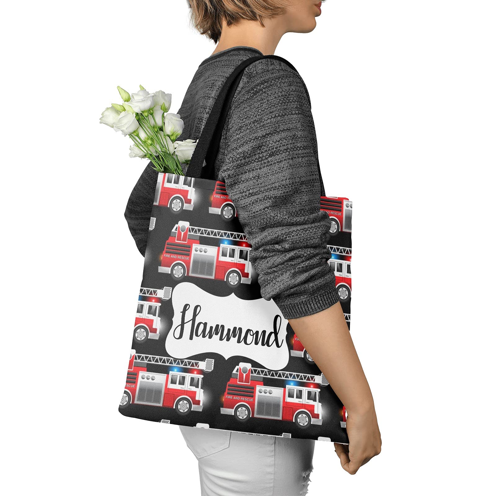 Personalized Canvas Tote Bag with Cute Goat Print - Reusable Grocery Shopping Bag for Women & Girls - Eco-Friendly Shoulder Bag Gift for Work, School & Farmers Market