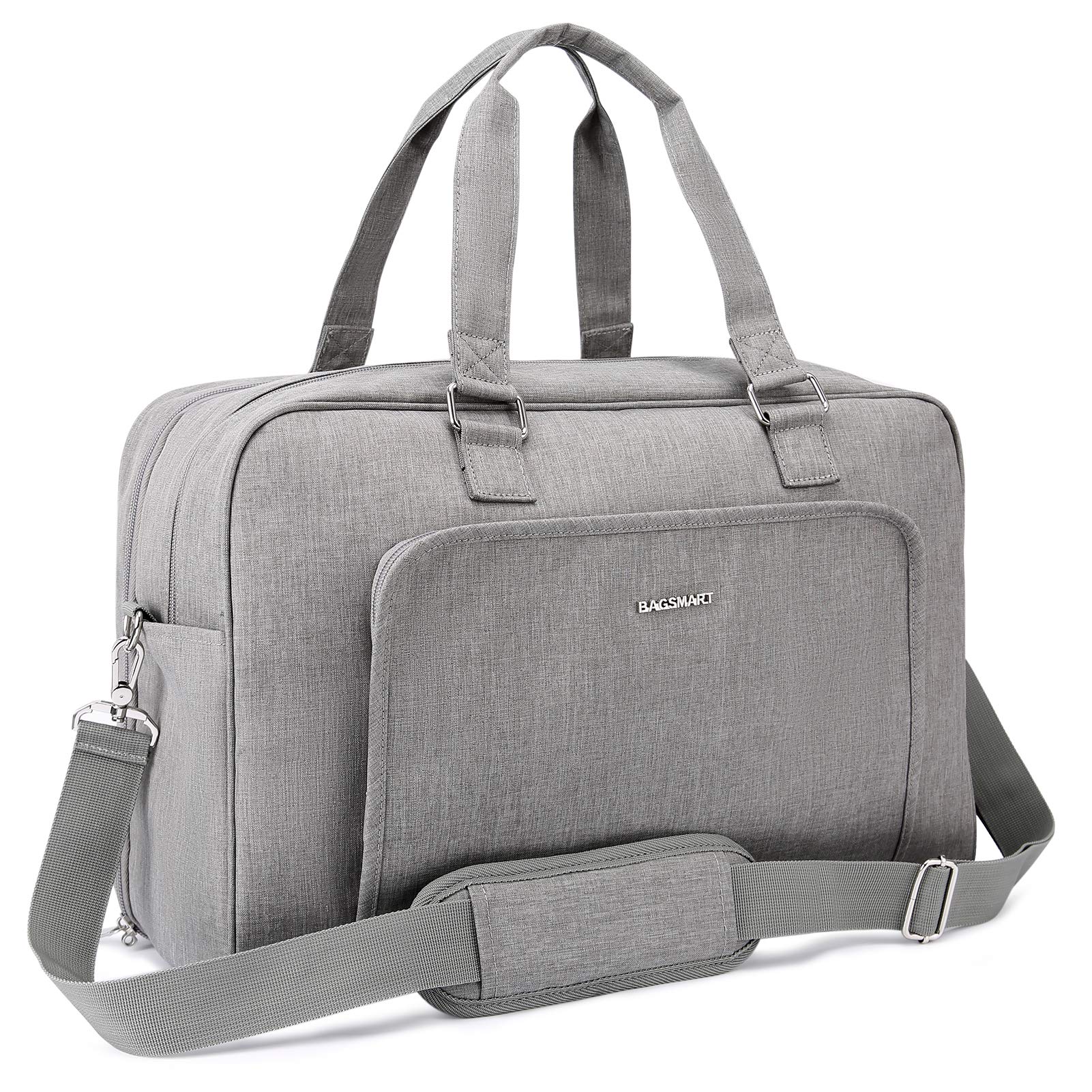 BAGSMART Women's Weekender Travel Duffle Bag - Overnight Carry-On with Shoe Compartment | Perfect for Weekend Getaways, Gym Trips & Airplane Personal Item