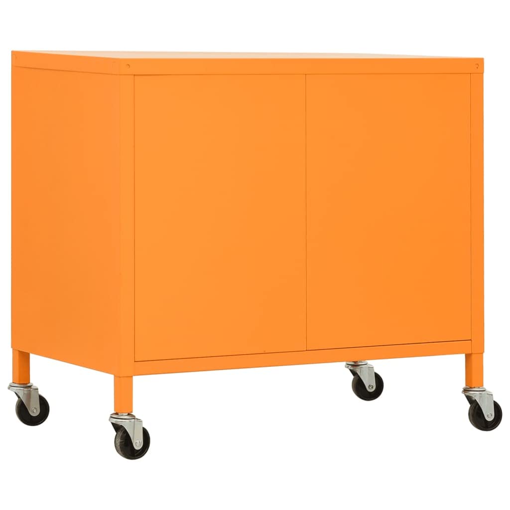 2-Door Steel Storage Cabinet with Adjustable Shelf & 4 Wheels - 23.6