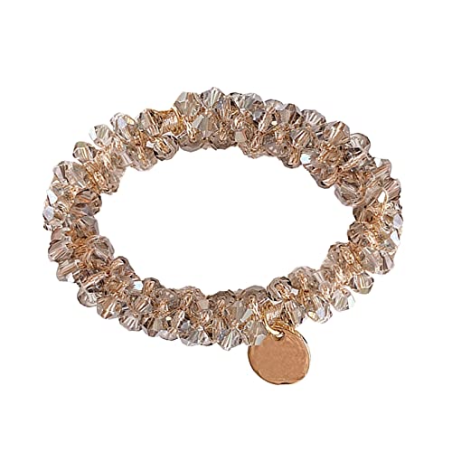 Simayixx 2-in-1 Crystal Hair Ties & Bracelets - Elastic Hair Bands for Women, Scrunchies for Ponytails & Braids - Fashion Hair Accessories (Perfect for Workouts, Office & Everyday Styling)