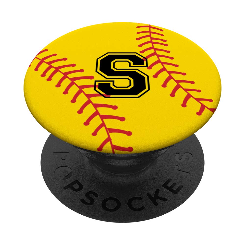 Personalized Softball Monogram - Custom First or Last Initial S - Perfect for Team Gifts, Player Apparel, and Sports Accessories