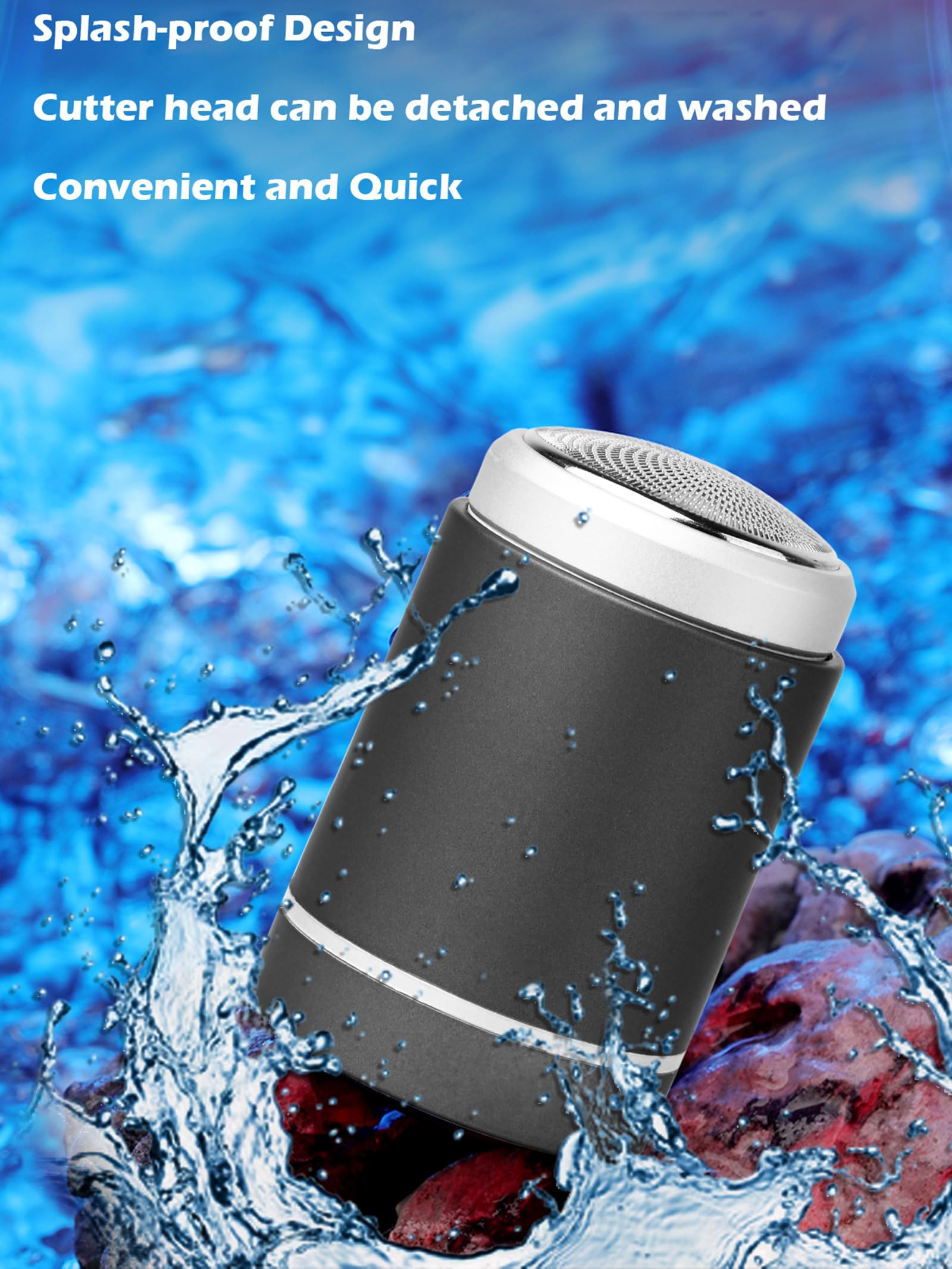 Mini Electric Shaver for Men - USB C Rechargeable Travel Shaver, Waterproof Pocket Size Electric Razor Trimmer for Face & Body (Gray) - Perfect for Business Trips, Gym & On-the-Go Grooming