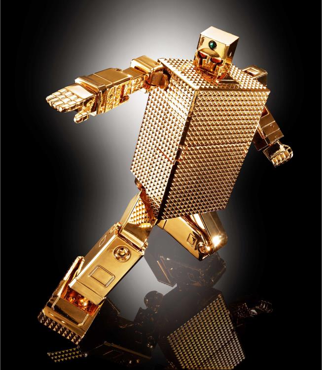 Bandai Soul of Chogokin GX 32R Golden Warrior Gold Lightan 24K Gold Plated Action Figure - Collectible Anime Robot Toy for Display & Gifting