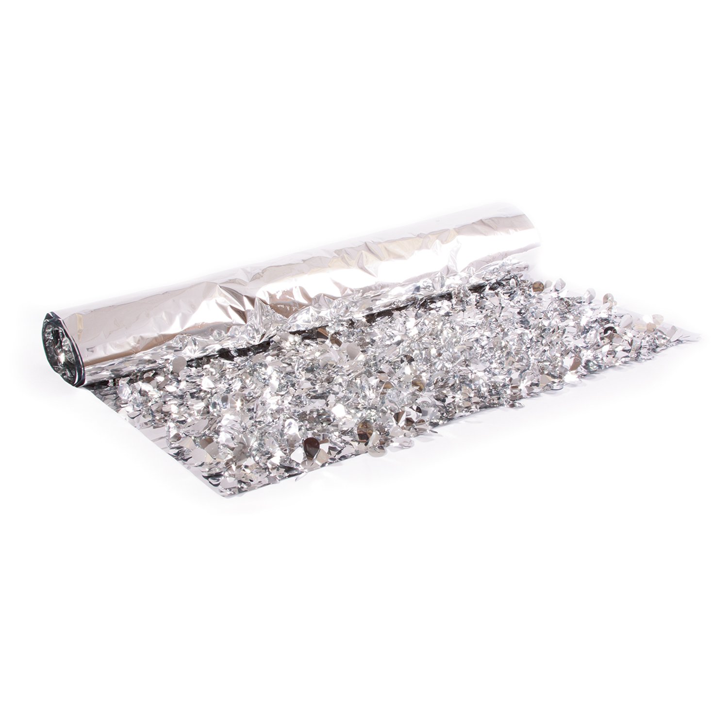 CC Home Furnishings 15ft Silver Modern Metallic Floral Party Streamers - Perfect for Birthday Decorations, Wedding Backdrops & Holiday Celebrations