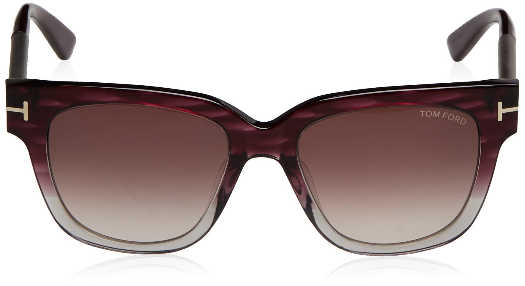 Tom Ford FT0436 Tracy Square Sunglasses TF436 (83T Violet Melange/Gray, Wine Red Gradient) - Luxury Designer Shades for Women, UV Protection, Fashion Sunglasses for Outdoor, Driving & Vacation