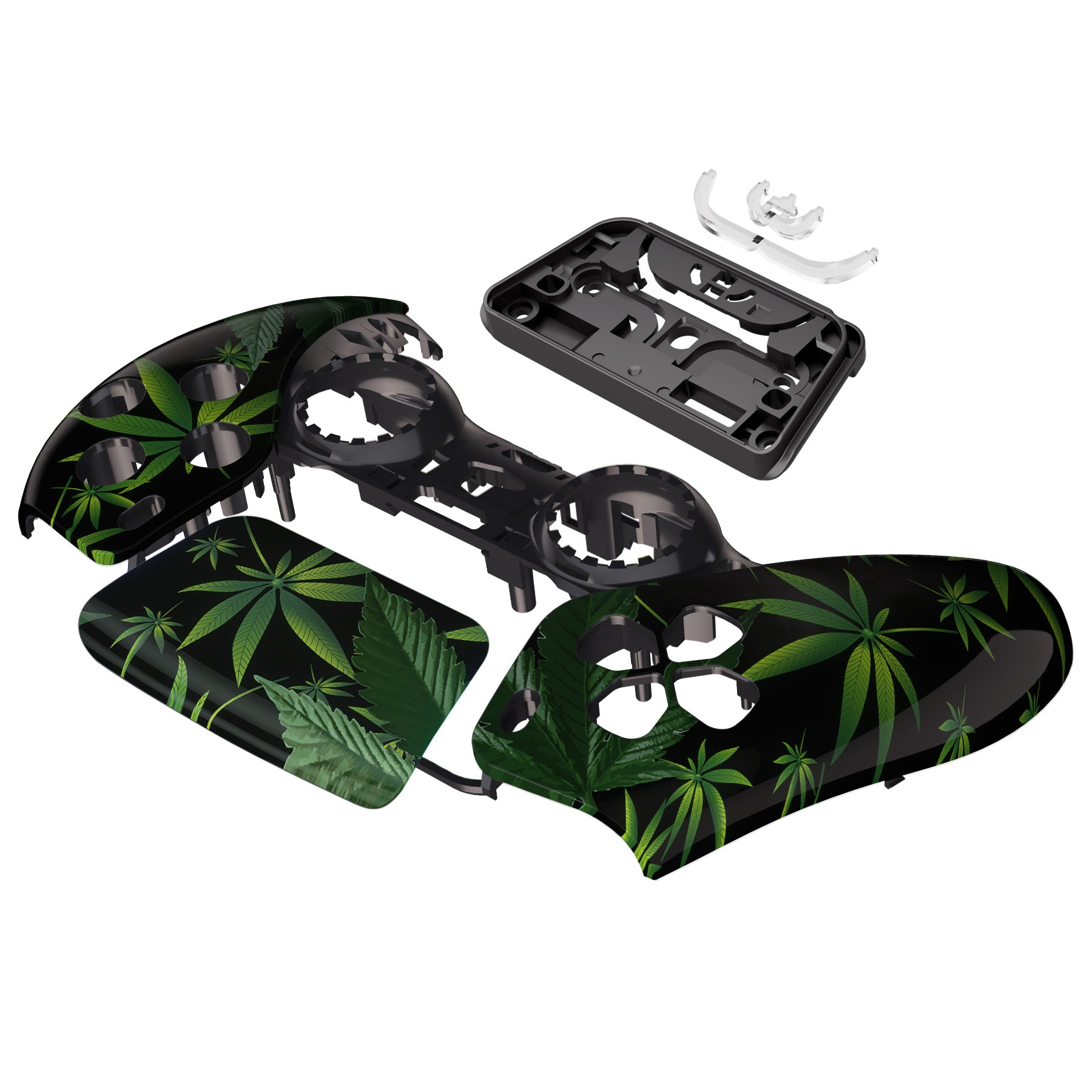 ExtremeRate Green Weeds Touchpad Front Housing Shell for PS5 Controller BDM-010/020/030/040/050 - DIY Replacement Shell & Custom Touch Pad Cover (Model ZPFT1011G3) - Perfect for Gaming, Customization & Controller Protection