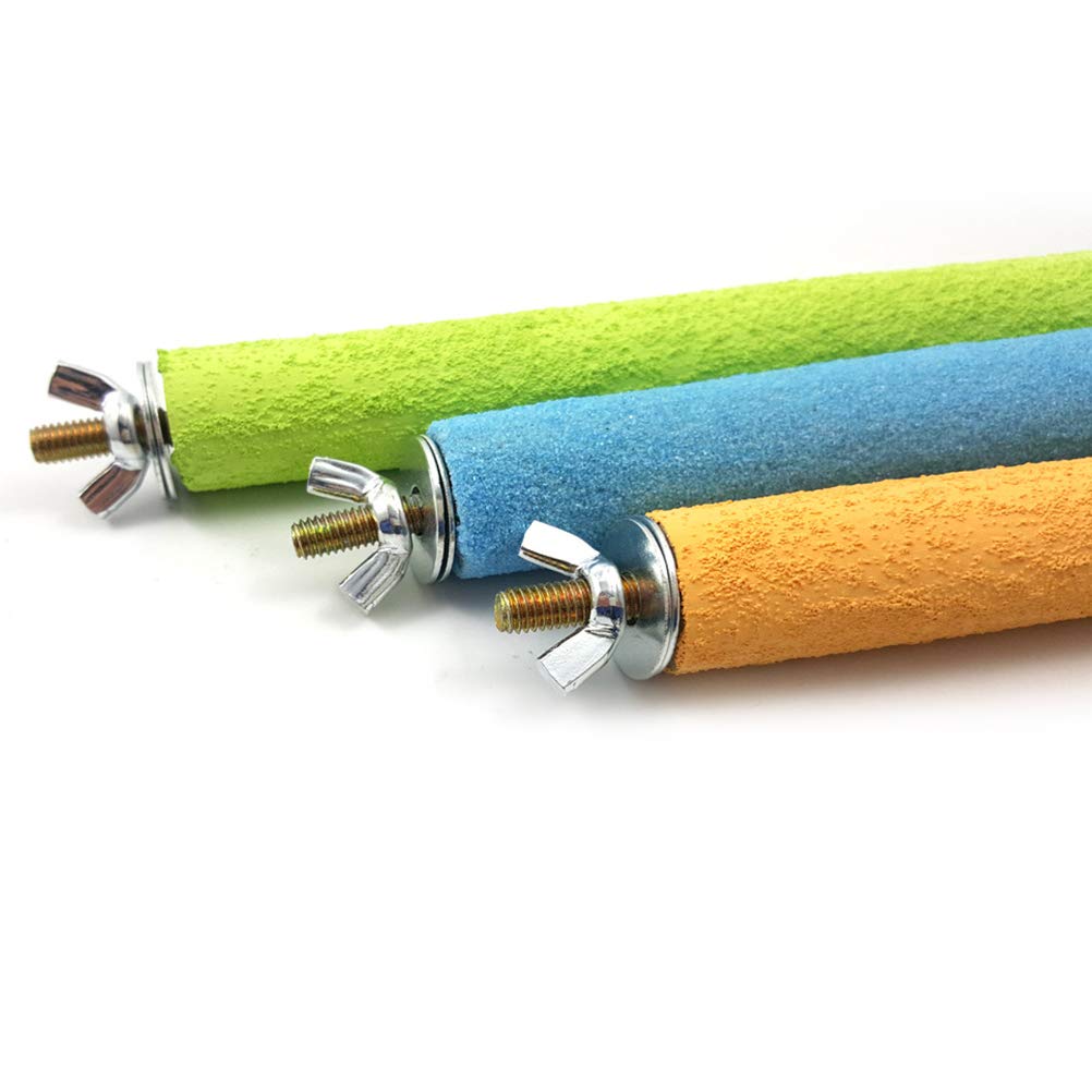 5pcs Natural Sand Perch Stand for Parrots - Bird Claw Grinding Rods, Chew Toys & Play Gym - Perfect for Cage Climbing, Beak Trimming & Foot Health (Ideal for Cockatiels, Macaws, Lovebirds)