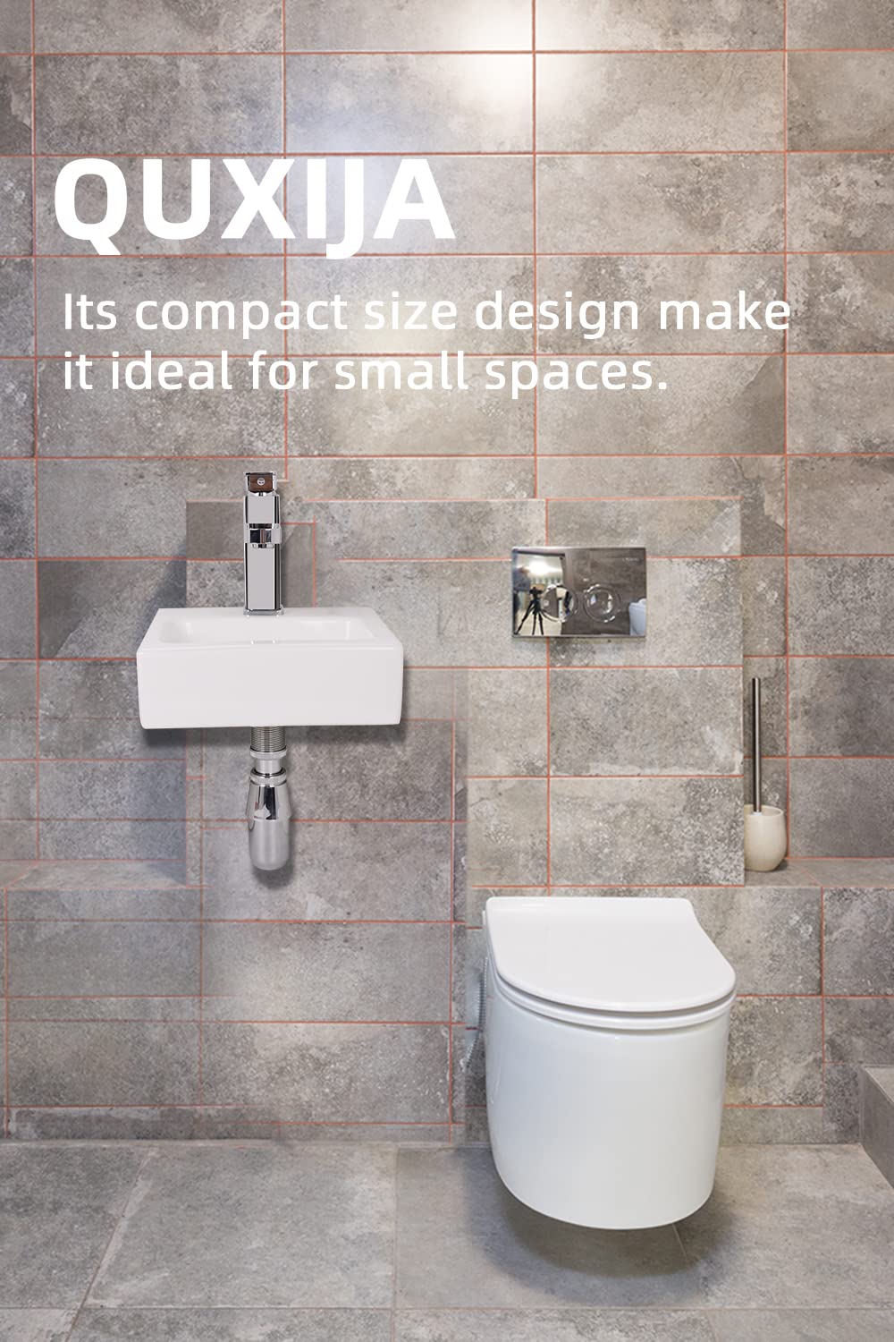 Wall Mount Ceramic Vessel Sink - 11x10 Inch Rectangular Bathroom Sink with Classic Design, Space-Saving Liberty Style - Perfect for Small Bathrooms, Powder Rooms & Modern Vanities