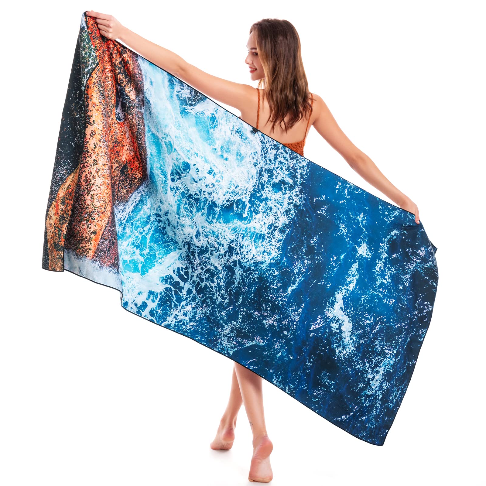 **DARCHEN Oversized Microfiber Beach Towel - Quick Dry, Sand-Free, Extra Large (70x35) & Large (63x32) - Lightweight & Compact for Travel, Pool, Beach - Perfect for Adults & Kids [1 or 4 Pack]**