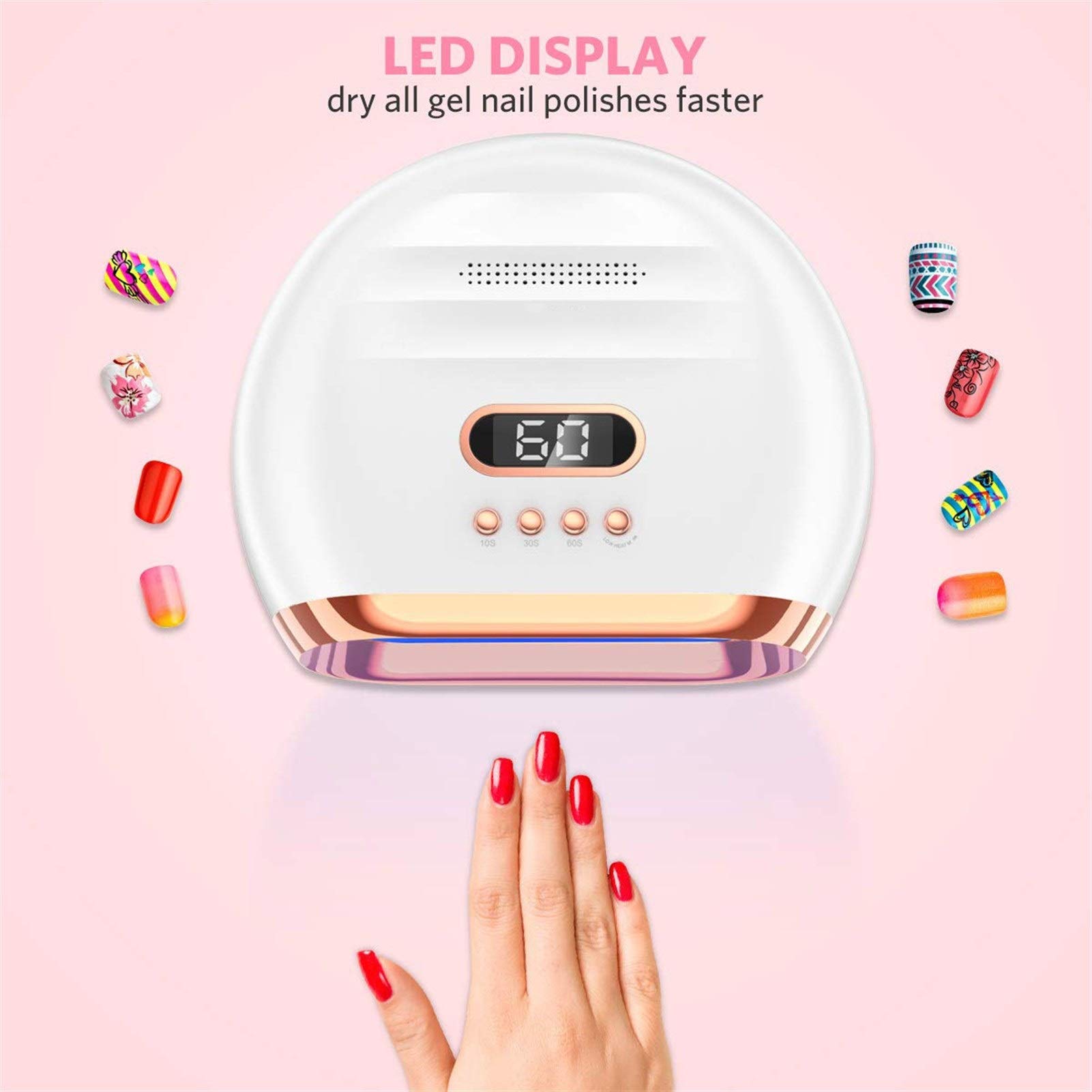 72W Professional UV LED Nail Dryer Lamp with 36 LEDs | 4 Timer Settings & Smart Sensor | Fast Curing for Gel Polish | Perfect for Home Nail Care & Salon Use