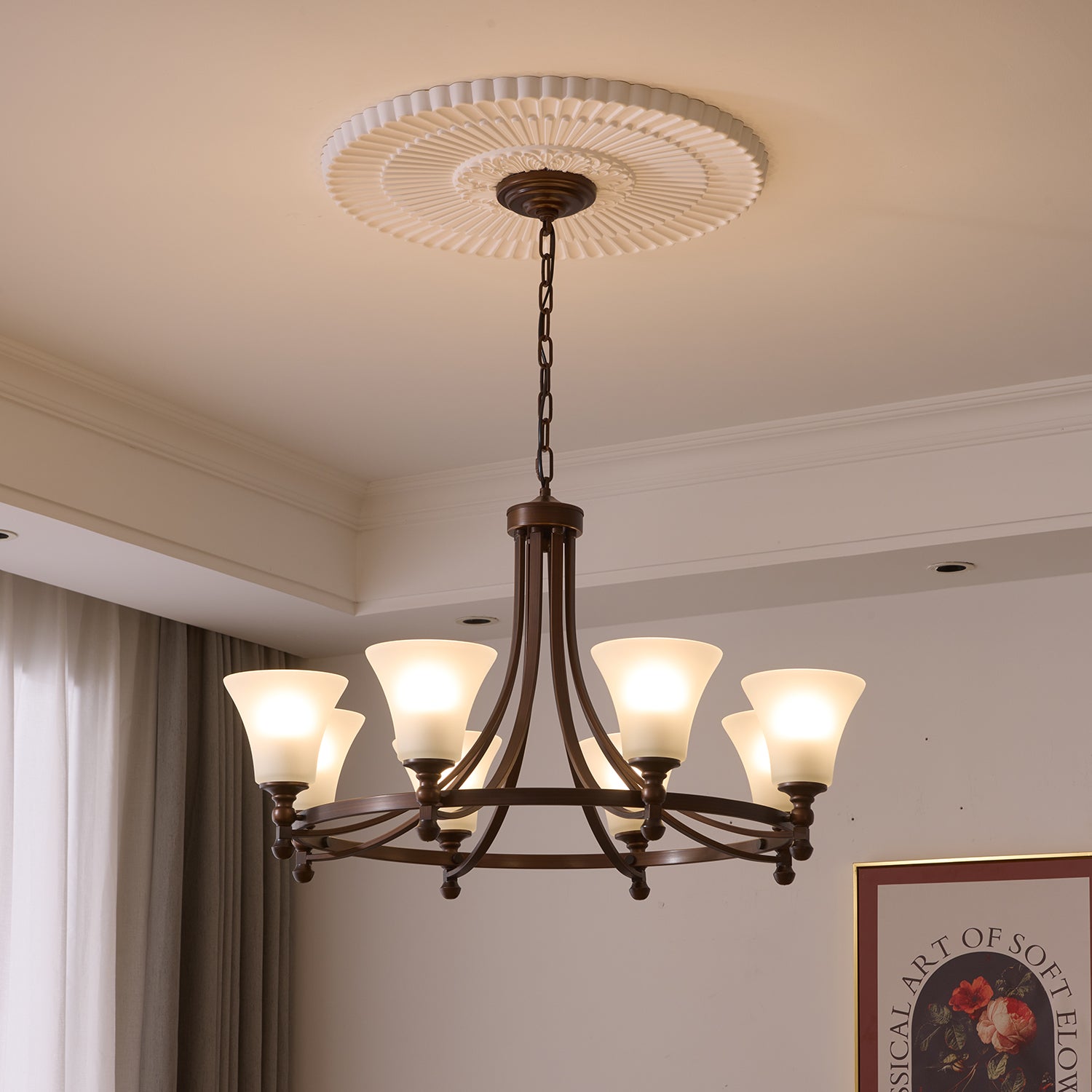 Celestine Glow Crystal Chandelier - Elegant Modern Ceiling Light Fixture for Dining Room, Bedroom & Living Room | Energy Efficient LED Lighting | Perfect for Home Decor & Wedding Venues