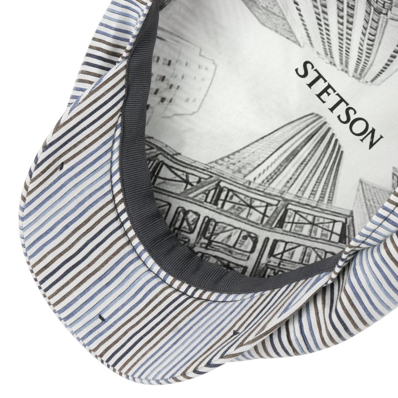 Stetson Hatteras Fresh Stripes Flat Cap - Classic Cotton Baseball Hat for Men | Perfect for Outdoor Activities, Casual Wear & Golf