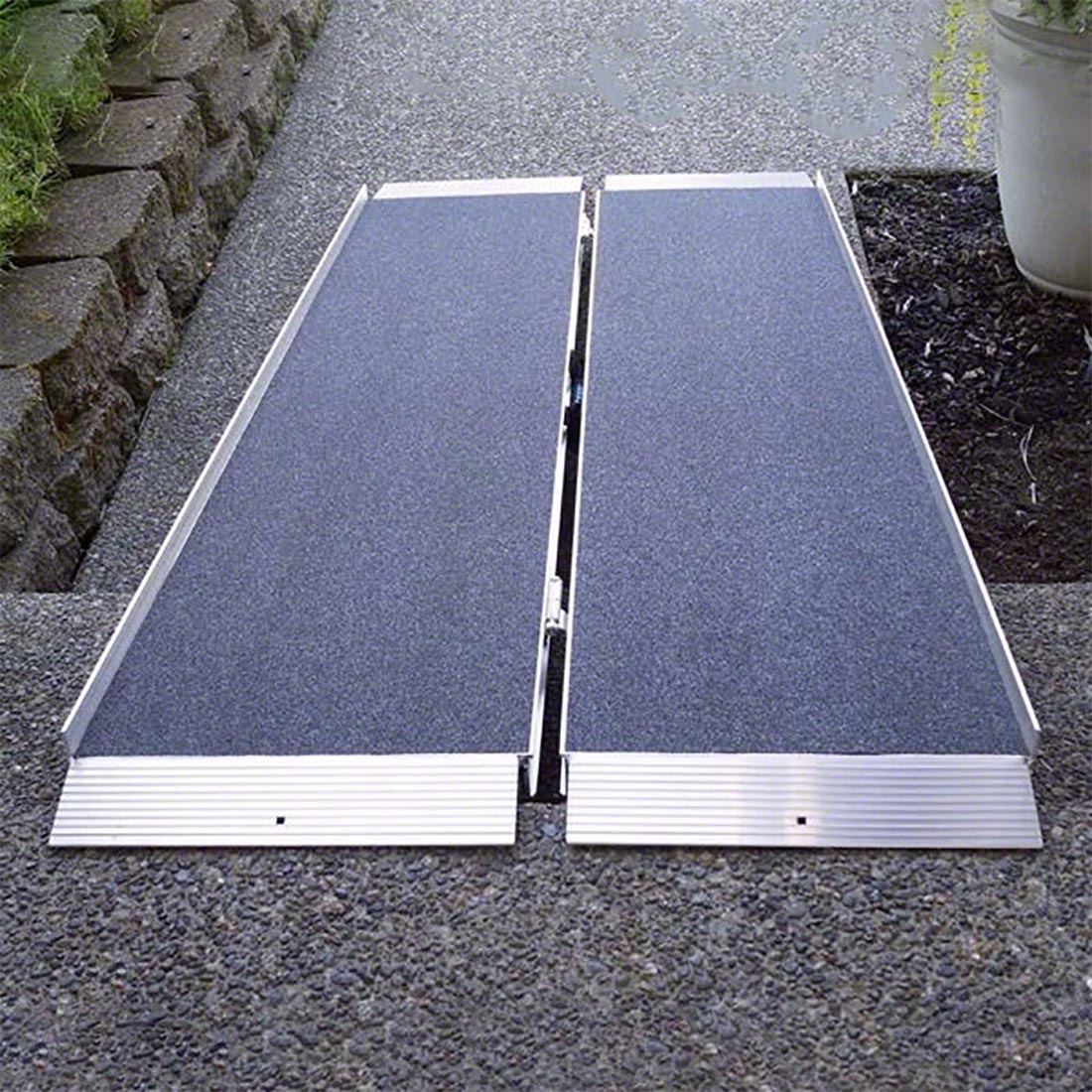 EZ Access Suitcase® Singlefold AS Portable Wheelchair Ramp - Lightweight Aluminum Folding Ramp for Home, Vehicles & Mobility Access - Black (Ideal for Wheelchairs, Scooters & Walkers)
