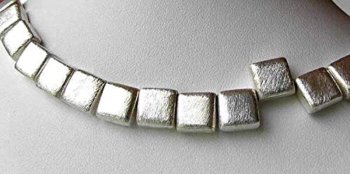 Premium Brushed Silver Square Briolette Beads 7228 for DIY Jewelry Making - Perfect for Necklaces, Bracelets & Earrings Crafting