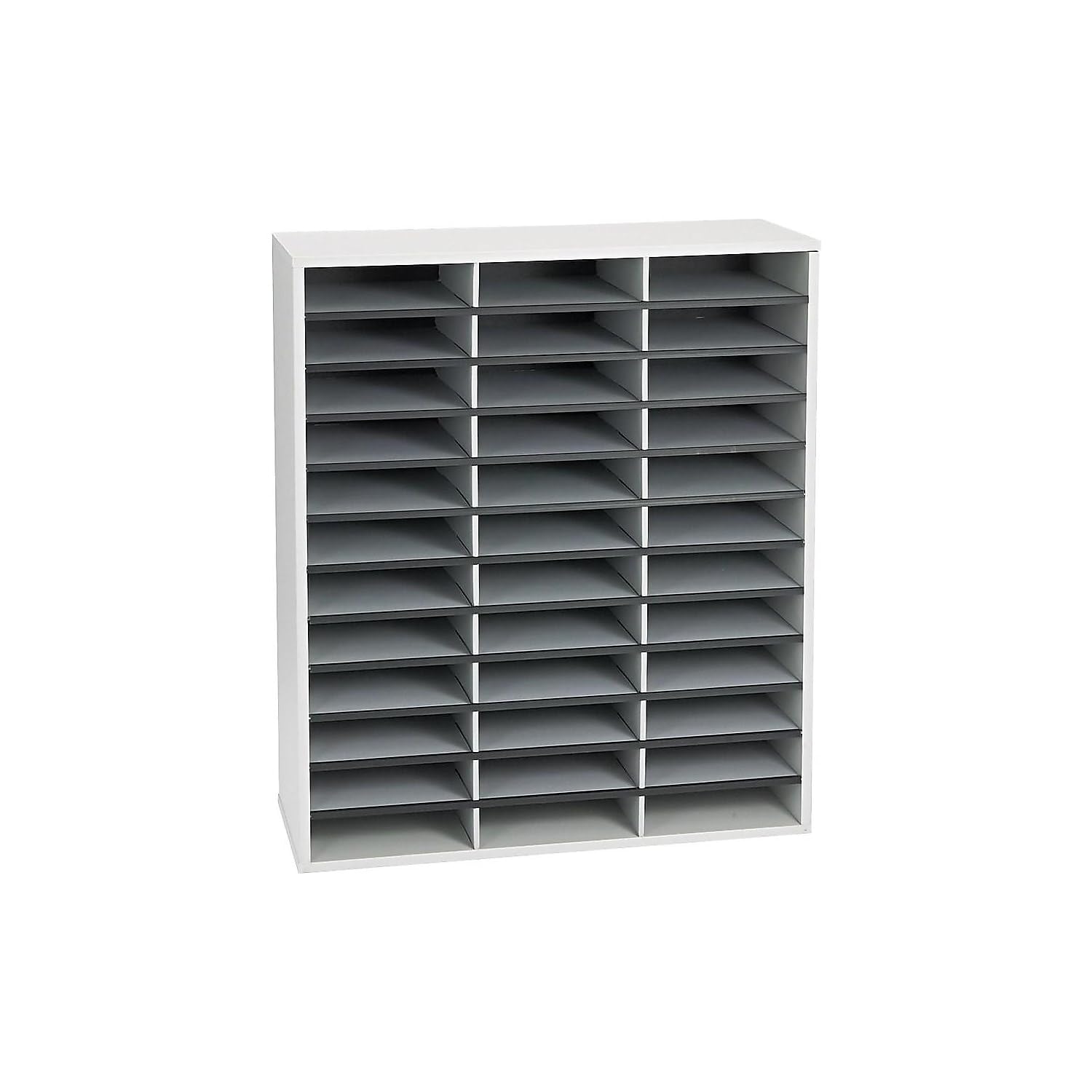 Fellowes 36 Compartment Letter Size Literature Organizer - Dove Gray (25061) | File Sorter for Office, Classroom & Home Organization | Perfect for Documents, Folders & Papers