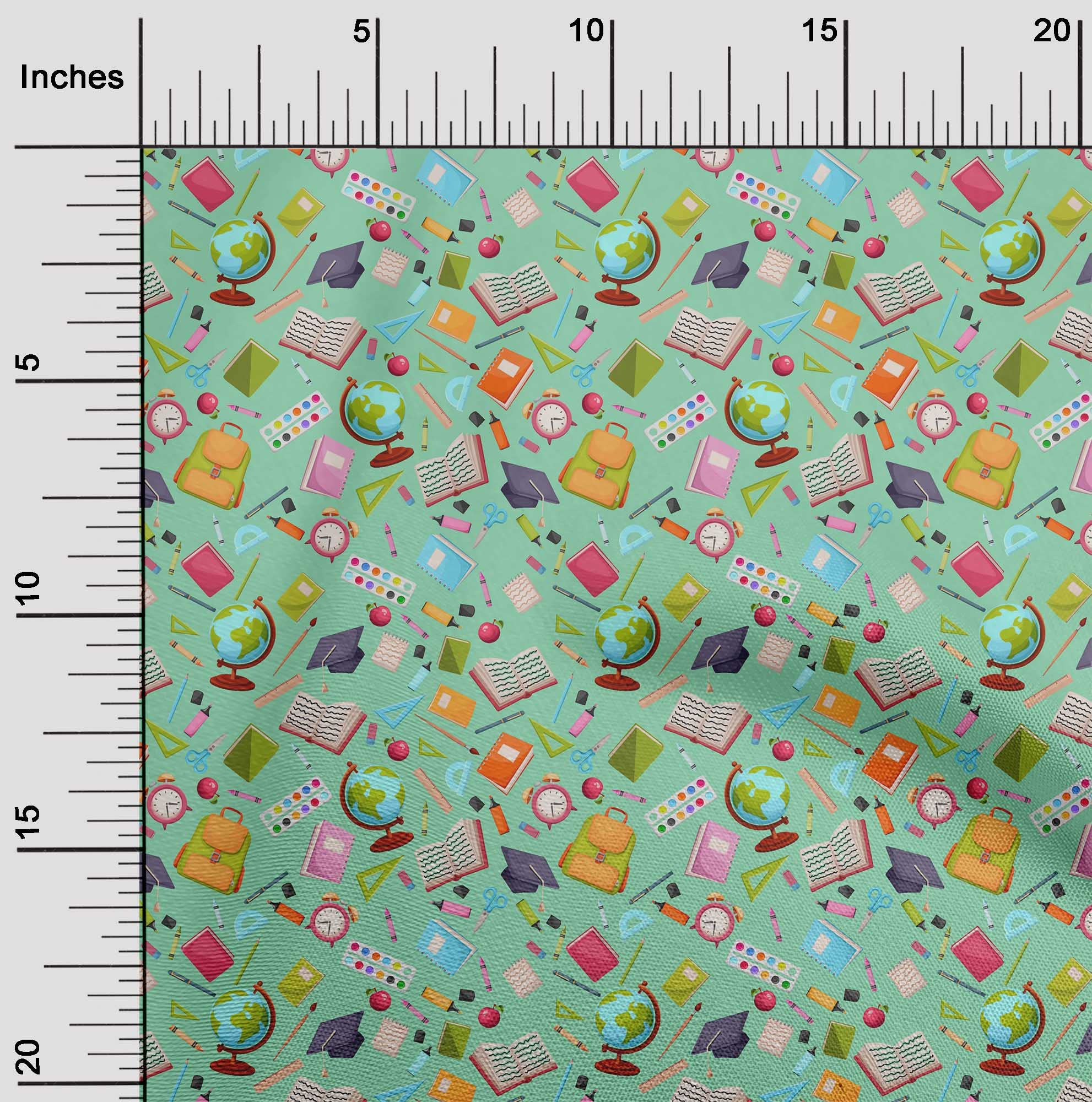 oneOone Silk Tabby Sea Green Fabric - 42 Inch Wide Printed DIY Sewing Material for Kids Clothing & Crafts | Perfect for Dresses, Quilting & Home Decor Projects