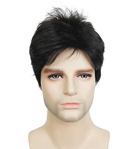Short Straight Synthetic Men's Wig - Natural Look & Comfortable Fit for Cosplay, Costumes & Daily Wear