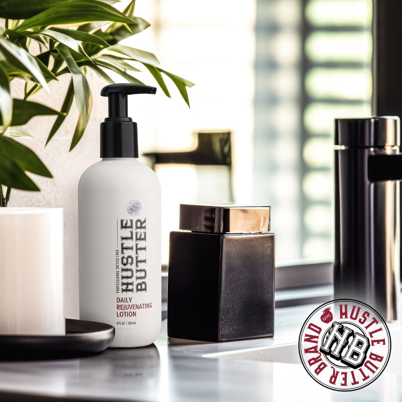 Richie Bulldog Hustle Butter Daily Moisturizing Lotion 9oz - Tattoo Aftercare & Skin Hydration for Men & Women - Perfect for Tattoo Healing, Dry Skin Relief & Daily Skincare Routine