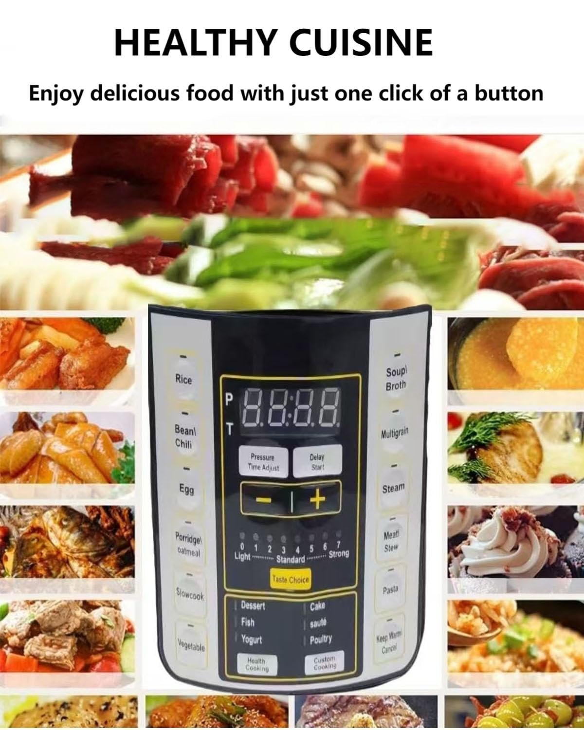 12-in-1 Multi-Function Electric Pressure Cooker with 24-Hour Delay Timer - 6L Stainless Steel/Black - Slow Cooker, Rice Cooker, Steamer, Yogurt Maker & More for Home Cooking, Meal Prep & Healthy Eating