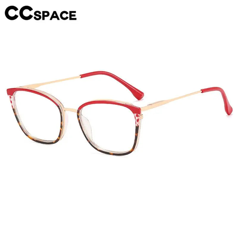 CCspace Women's Full Rim Square TR90 Titanium Eyeglasses 56863 - Lightweight & Durable Glasses for Work, Reading & Fashion