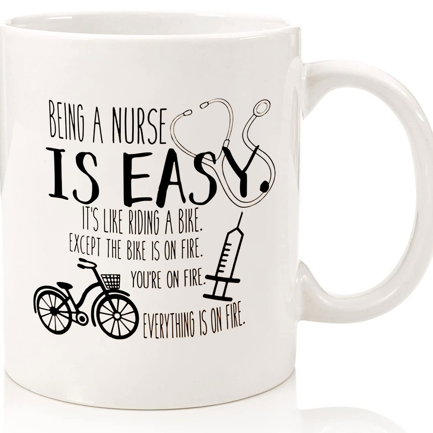 Personalized Nurse Watercolor Coffee Mug - 11oz & 15oz Ceramic Tea Cup - Funny Gift for Coffee Lovers, Coworkers, Birthday Present - Perfect for Nurses' Break Room, Office Use & Home Coffee Time