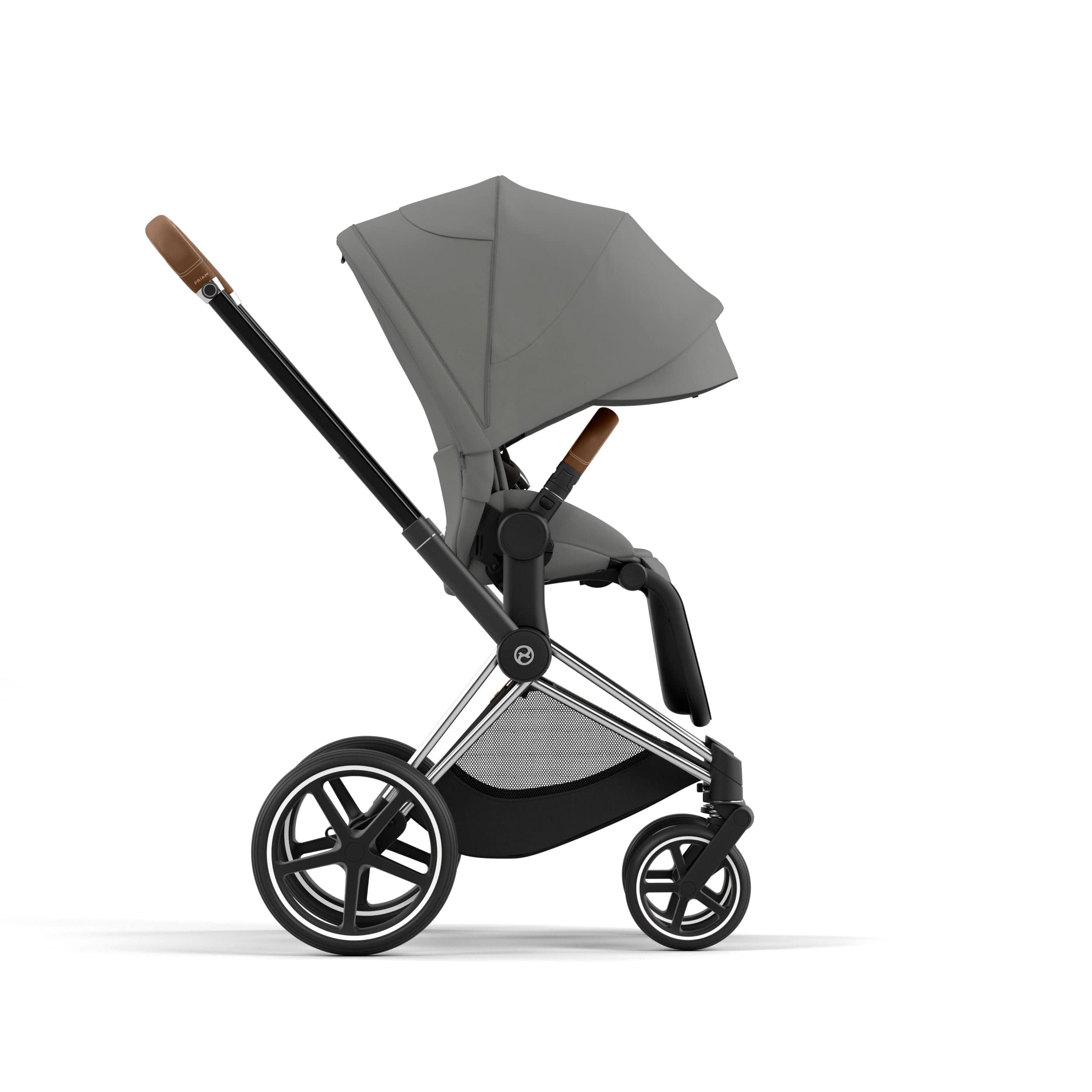 Cybex Priam 4 Complete Luxury Baby Stroller - Chrome/Brown - Premium Travel System for Newborns to Toddlers - Perfect for City Walks, Shopping & Family Outings