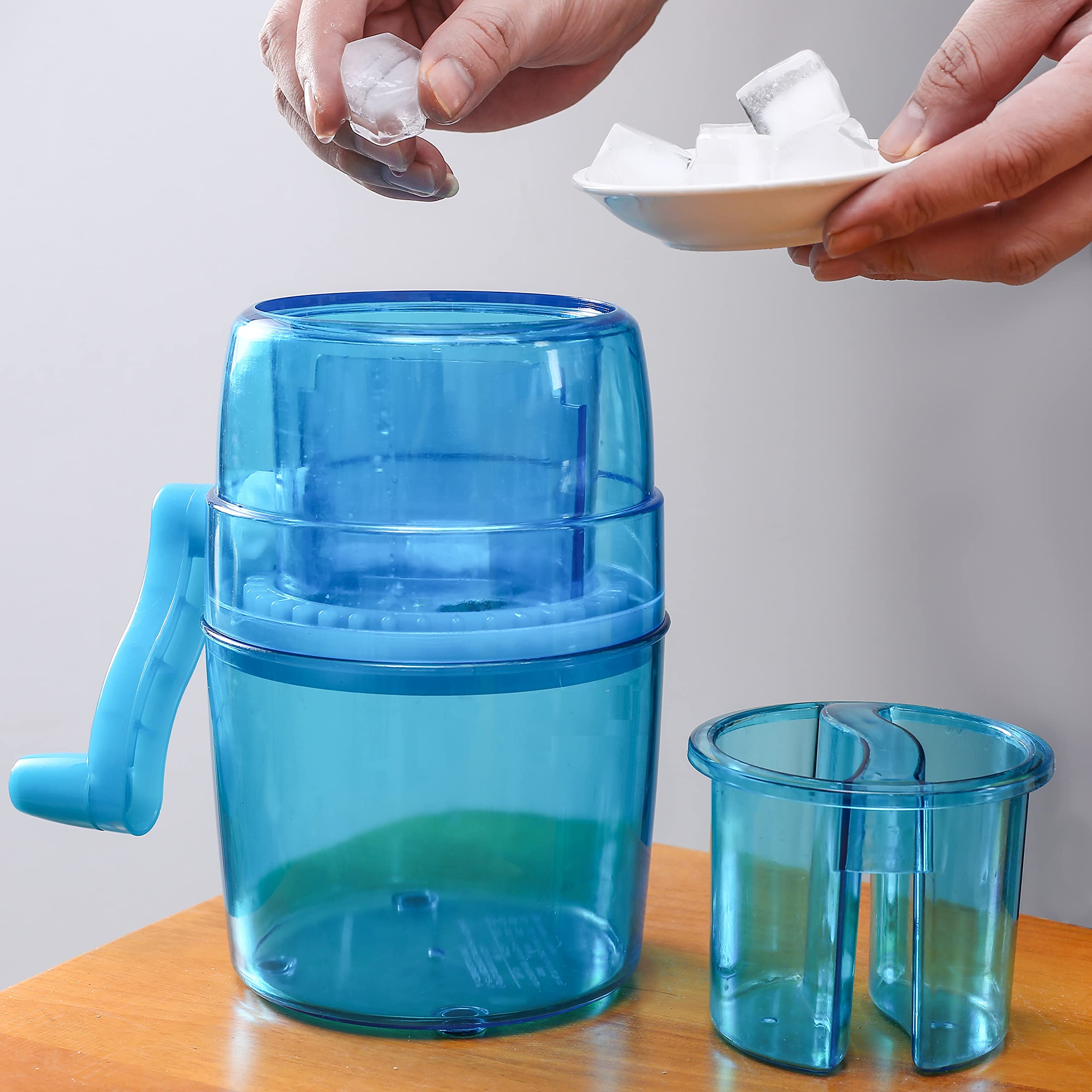 Premium Manual Ice Shaver & Snow Cone Maker - Portable BPA Free Shaved Ice Machine with Ice Cube Trays for Home, Parties & Summer Treats