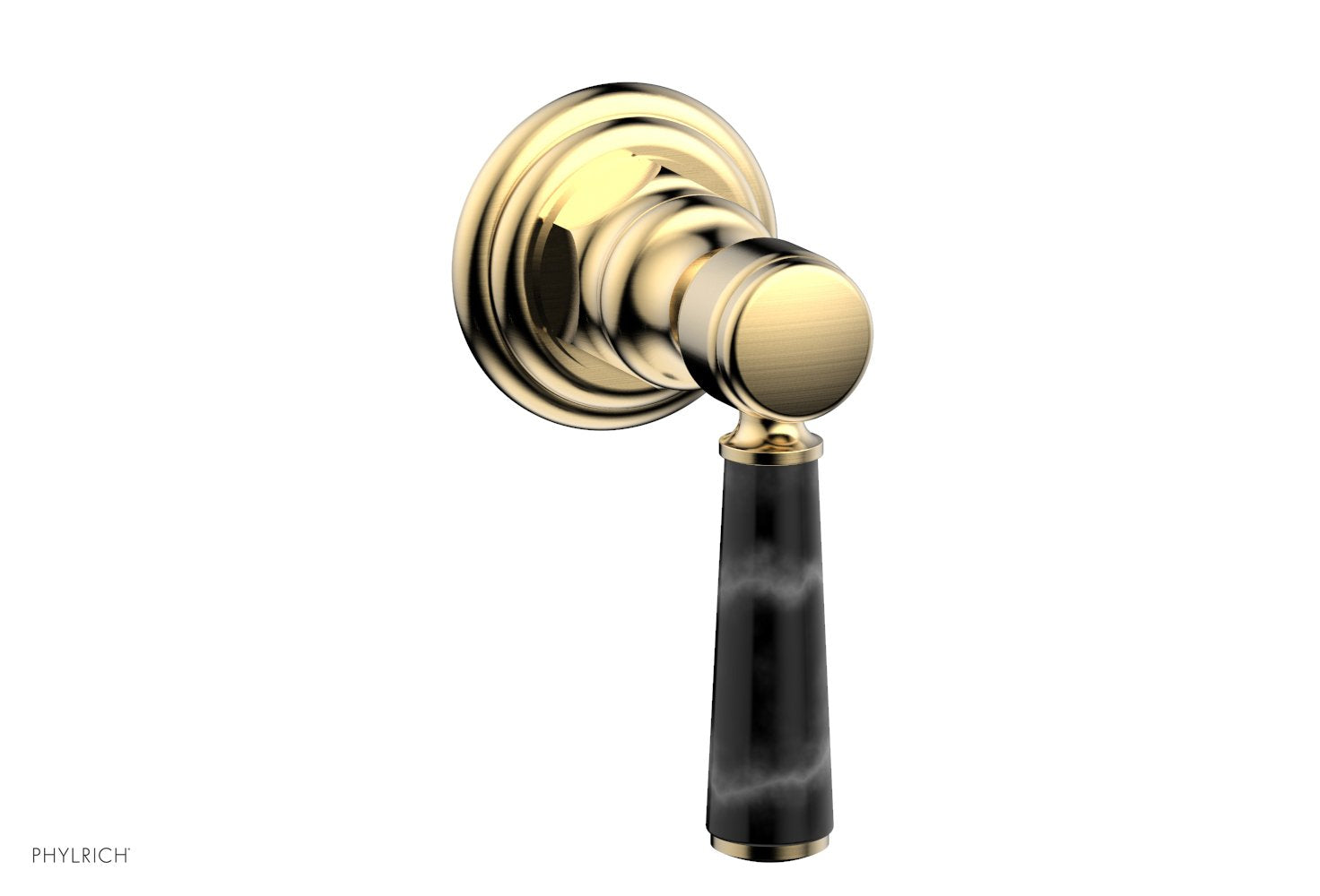 HEX TRADITIONAL HENRI Black Marble Lever Handle Volume Control Diverter Valve - Perfect for Bathroom & Shower Faucet Installation (Model 500 37)