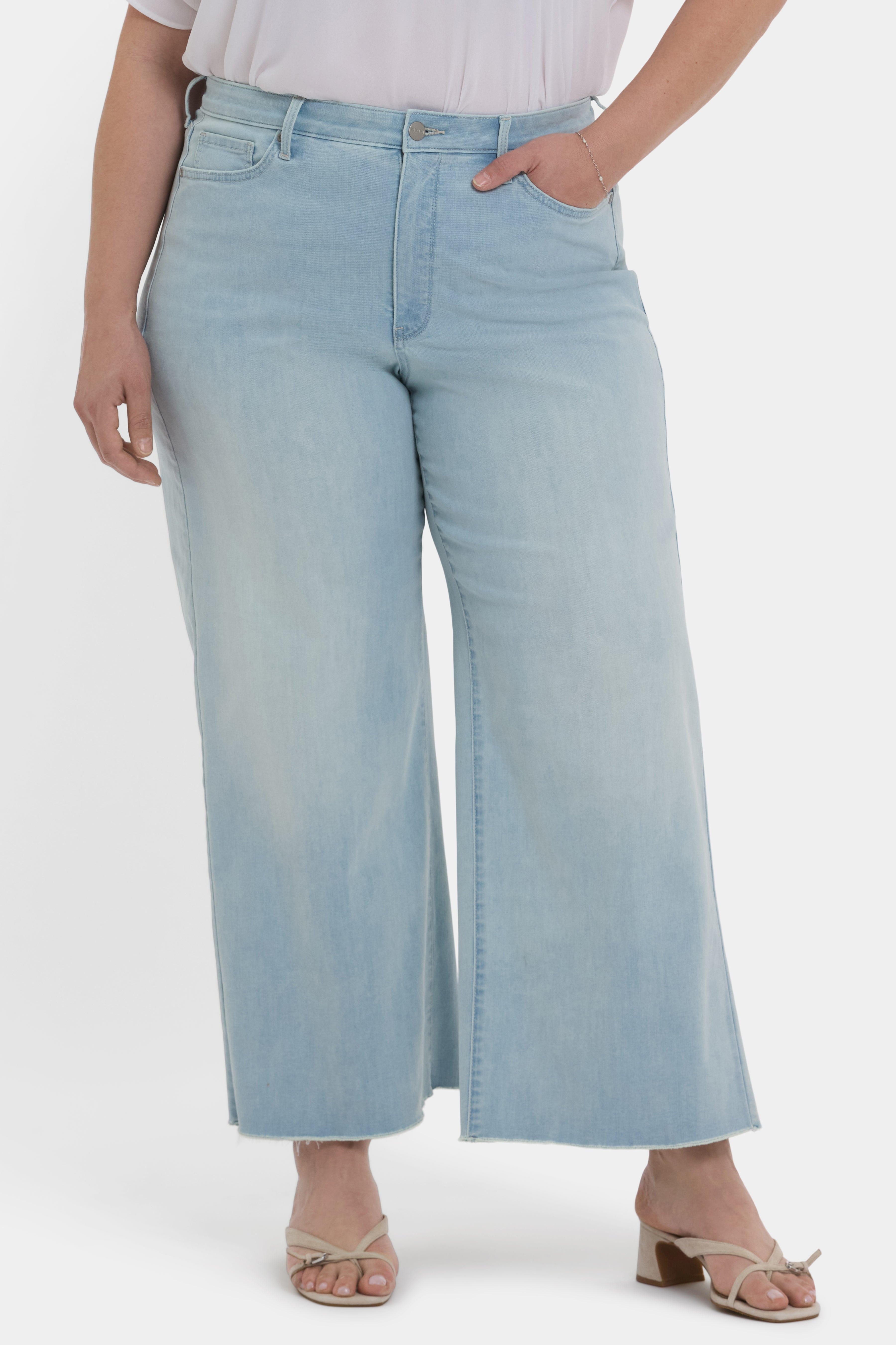 Brodi Women's Plus Size Wide Leg Ankle Jeans - Comfortable High Waist Denim Pants for Casual Wear | Clear Waters Wash | Perfect for Everyday Outfits and Weekend Looks