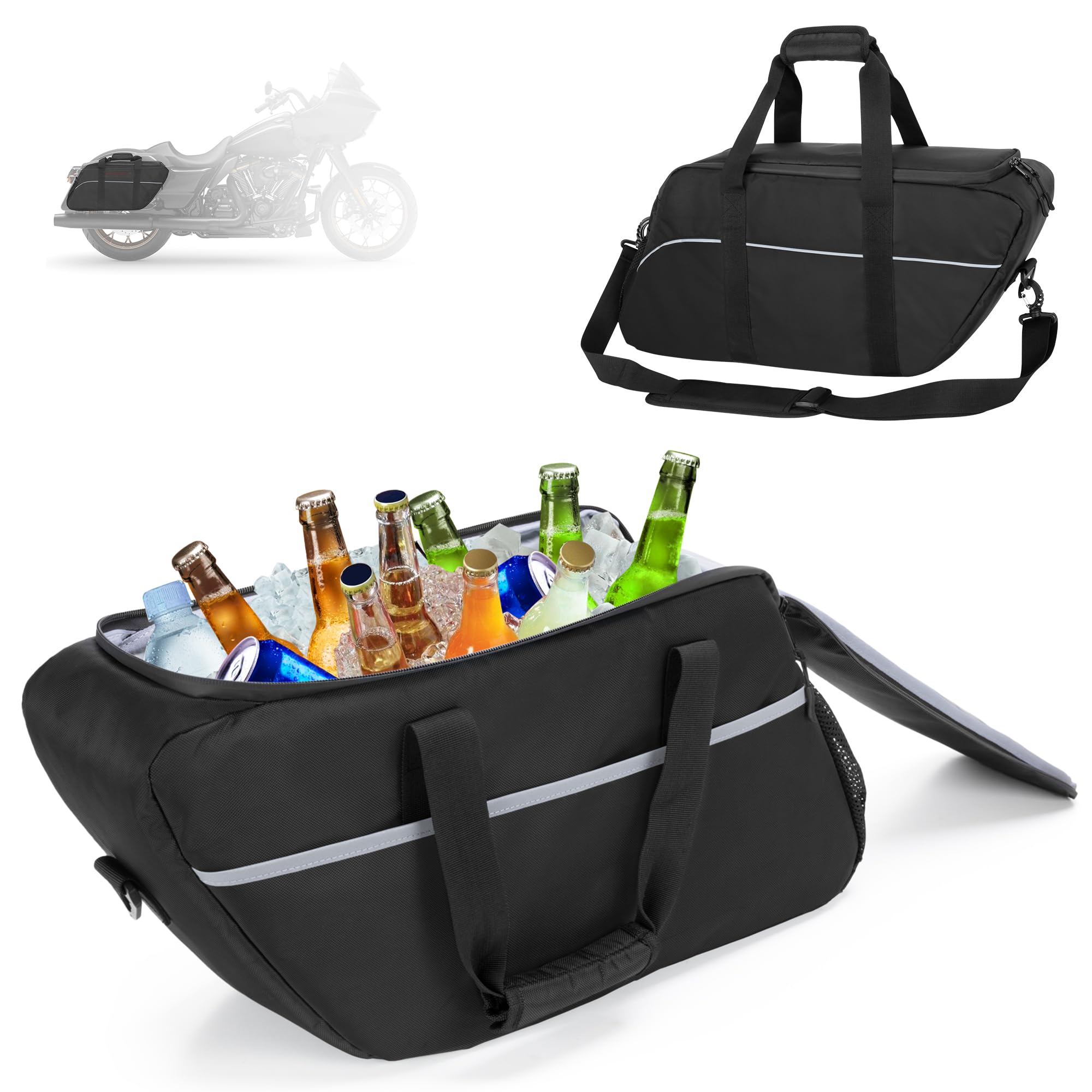 Leakproof Motorcycle Saddlebag Cooler for Harley Davidson 1993-2022 - Waterproof Organizer for Road Trips