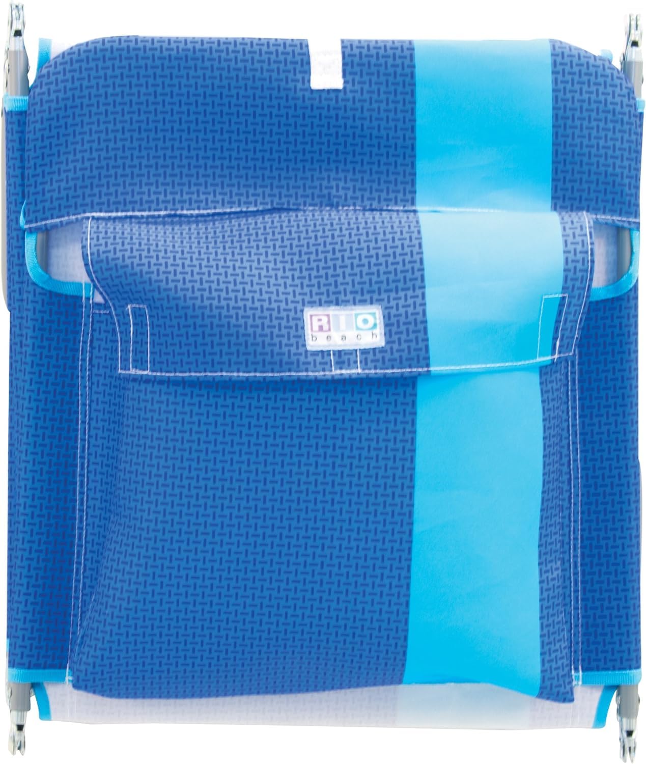 Rio Beach Portable Lay Flat Folding Backpack Beach Lounge Chair - Lightweight, Adjustable with Backpack Straps & Storage Pouch - Perfect for Beach, Pool, Camping & Outdoor Relaxation - Blue Stripe