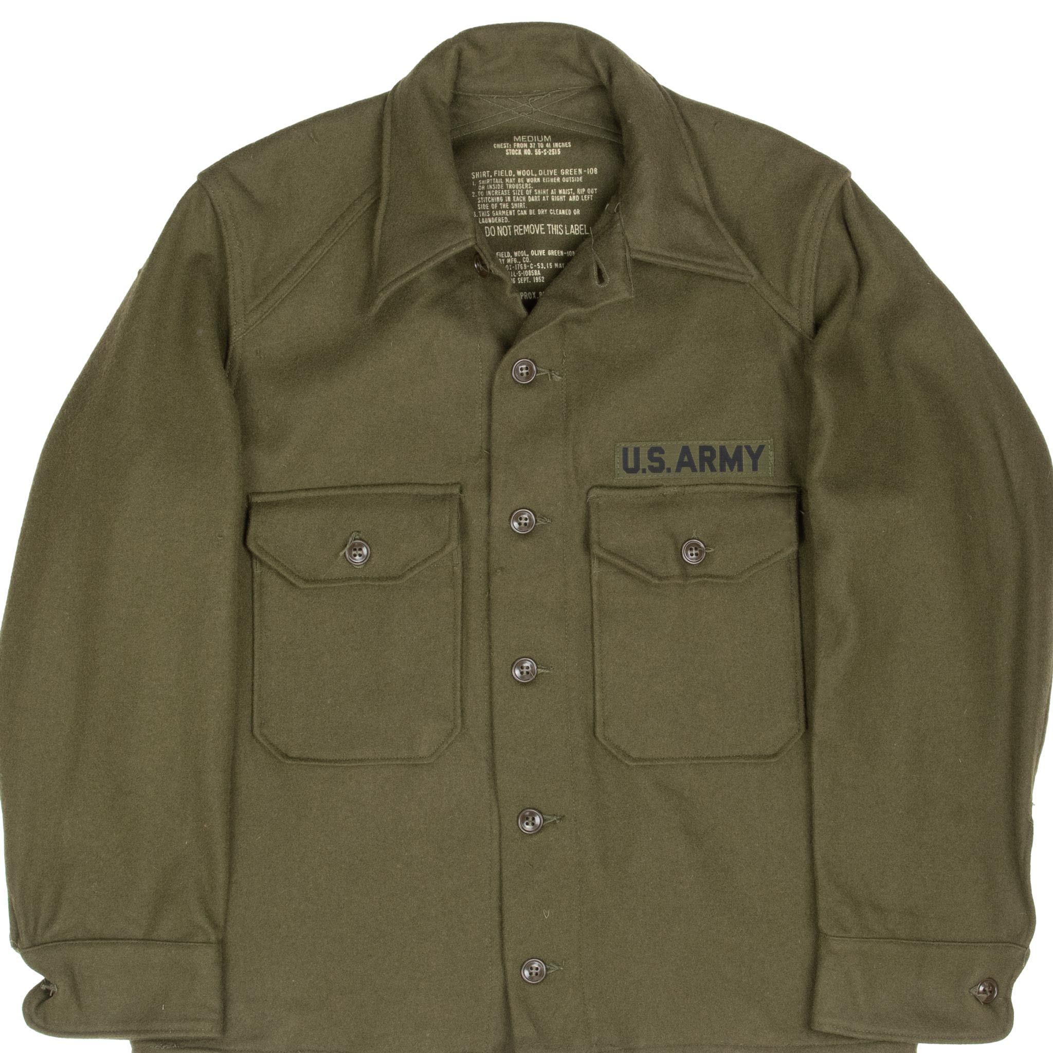 Vintage US Army OG-108 Wool Shirt - Korean War Era 1953 - Medium Size - New Old Stock (NOS) - Military Collectible & Outdoor Adventure Gear