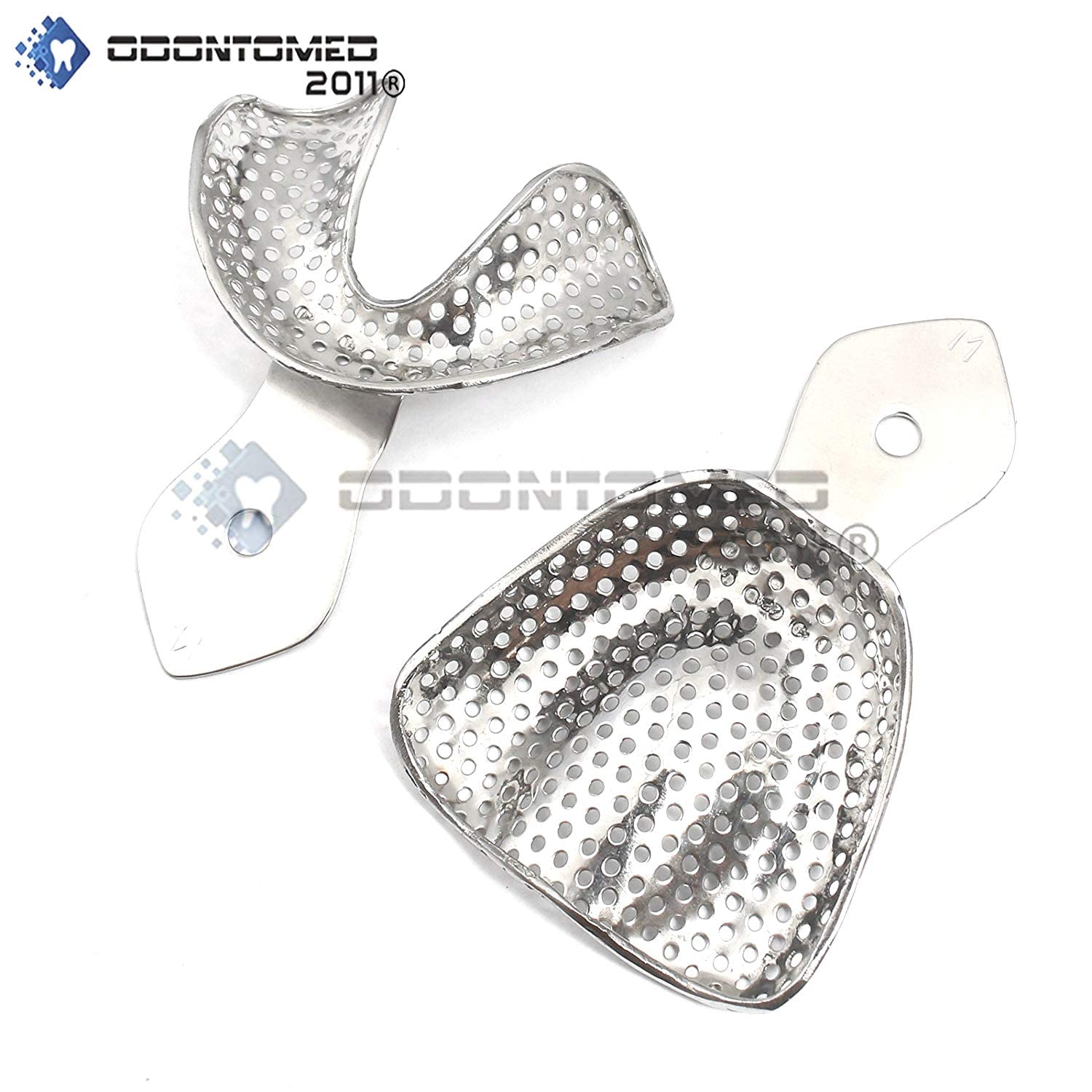 OdontoMed2011 2-Piece Dental Impression Tray Set - Upper & Lower Perforated Trays for Accurate Impressions | Ideal for Dentists, Orthodontists & Dental Labs