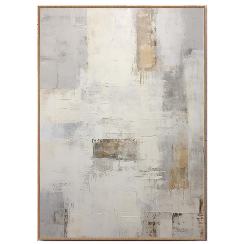 Hand-Painted Modern Abstract Oil Painting - Textured Line & Geometric Wall Art for Living Room, Porch & Entrance Decor | Perfect for Home & Office Interior Design