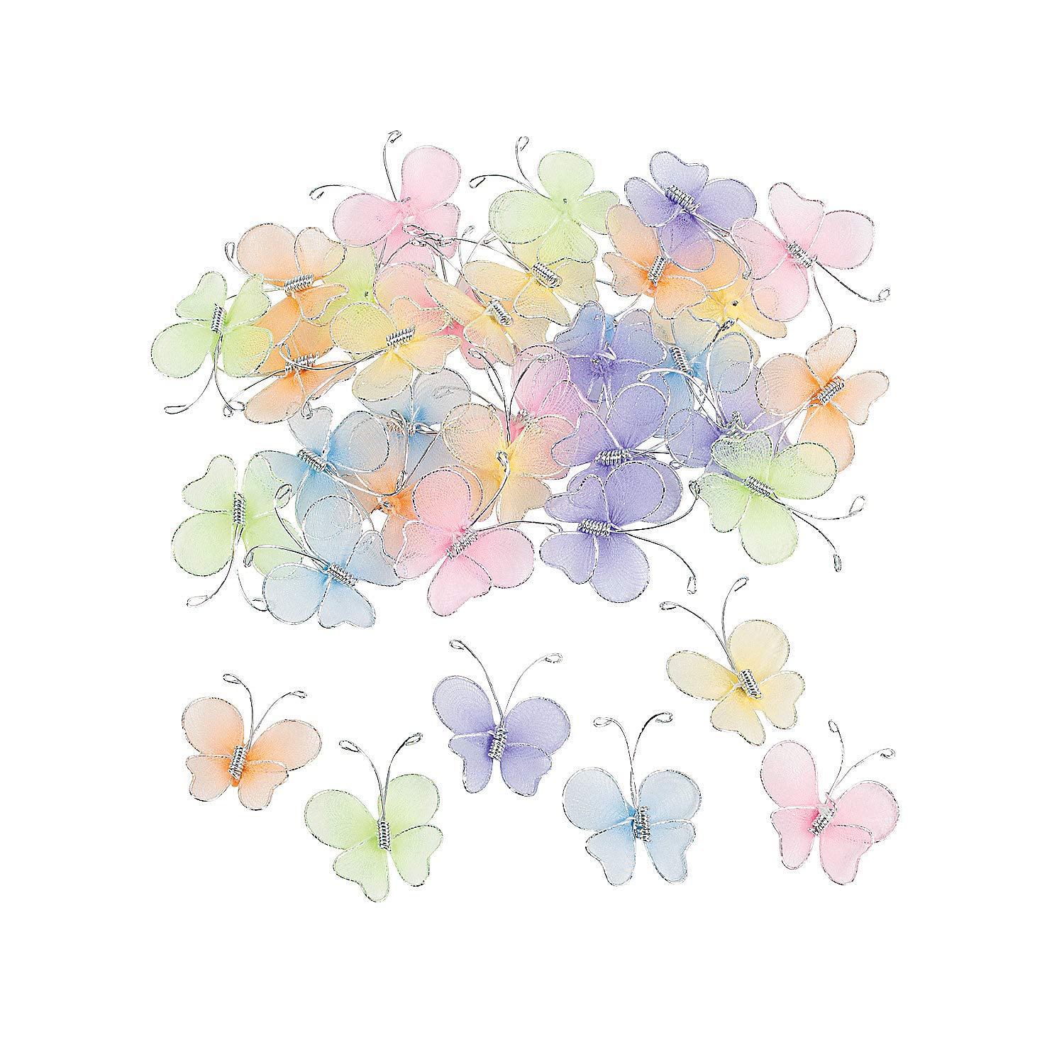 36-Piece Bulk Nylon Butterflies for DIY Crafts, Scrapbooking, and Home Decor – Perfect for Invitations, Cards, and Party Decorations