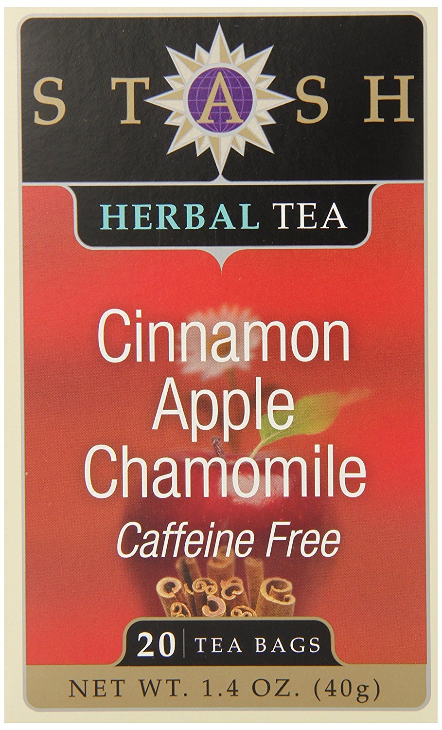 Organic Herbal Tea Apple Cinnamon Flavor - 120 Tea Bags (6 Boxes x 20 Bags) | Caffeine-Free, Natural Ingredients | Perfect for Relaxation, Weight Loss & Cold Relief