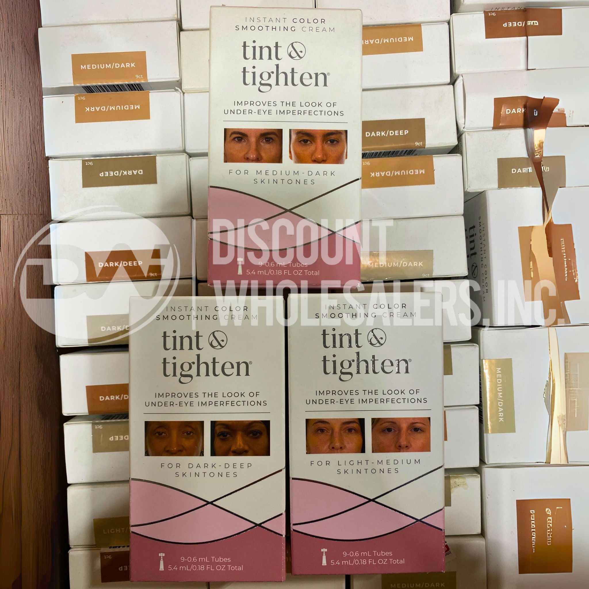 Tint & Tighten Assorted Instant Color Smoothing Cream - 9 Shades (0.18 Fl Oz Each, 50 Pcs Lot) - Perfect for Eyebrow & Hair Touch-Ups, Quick Makeup Fixes & On-The-Go Beauty