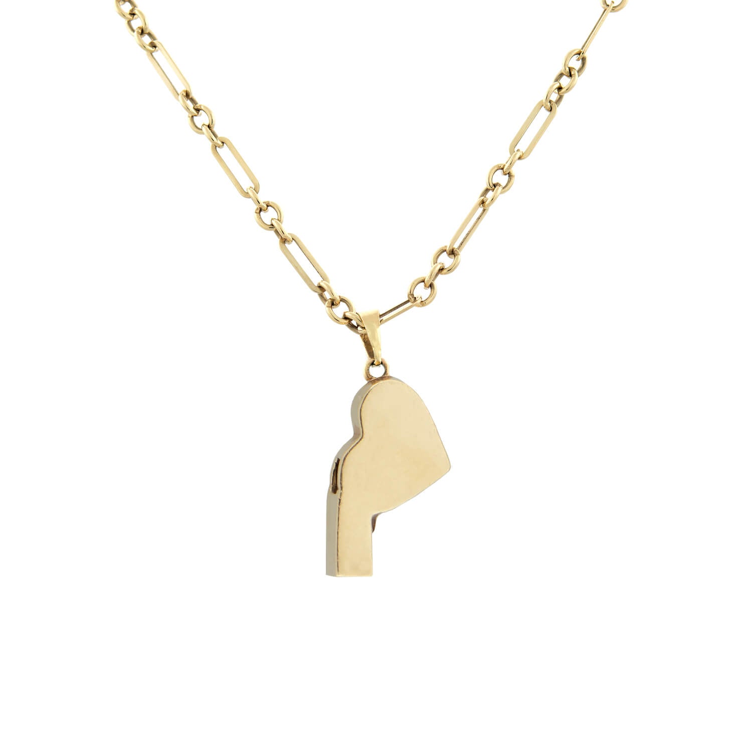 14K Gold Heart Whistle Charm Necklace - Elegant Dainty Jewelry for Women, Perfect Gift for Valentine's Day, Anniversary or Everyday Wear
