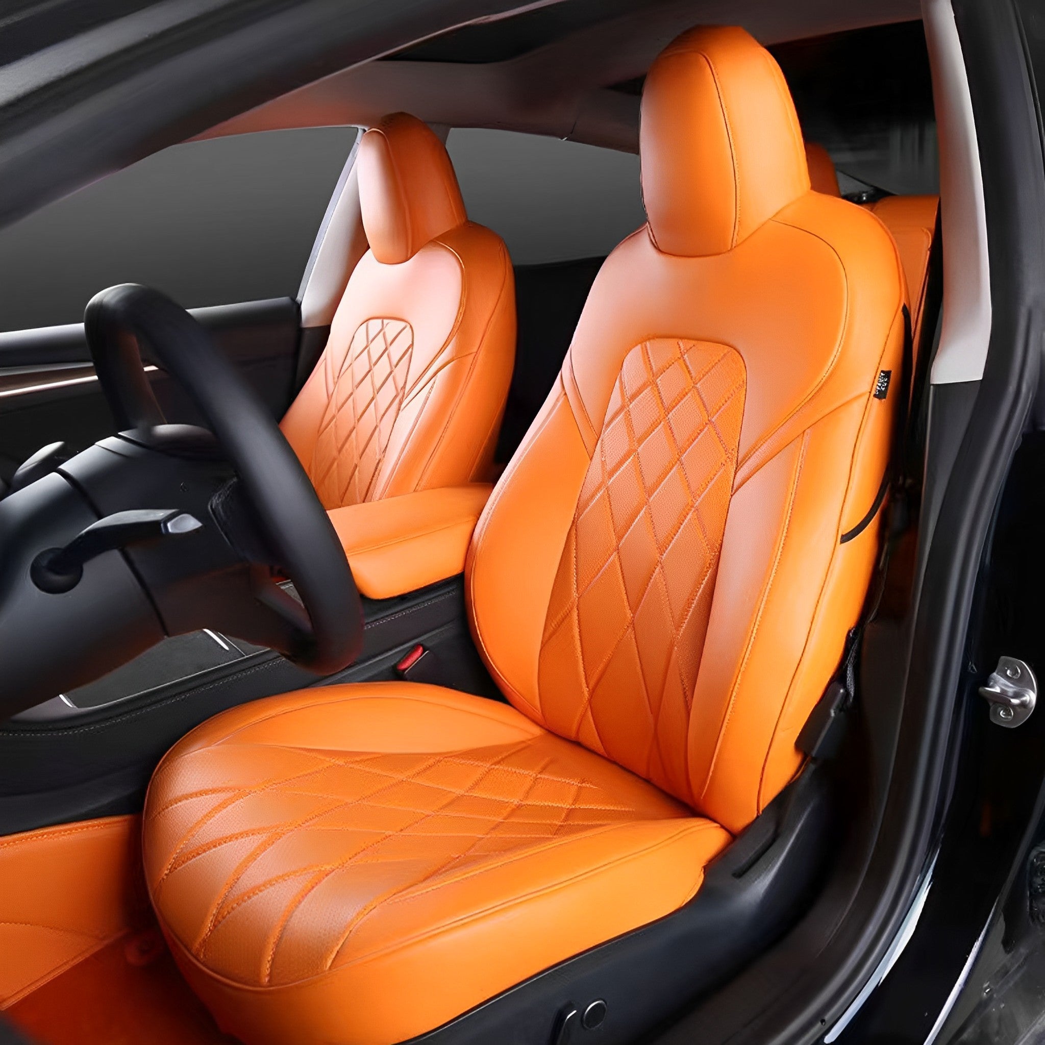 Premium Custom Fit Tesla Seat Covers for Model 3 & Model Y (2017-2025) - Waterproof, Breathable & Anti-Slip - Enhanced Comfort & Interior Protection - Perfect for Road Trips, Daily Commute & Pet Owners