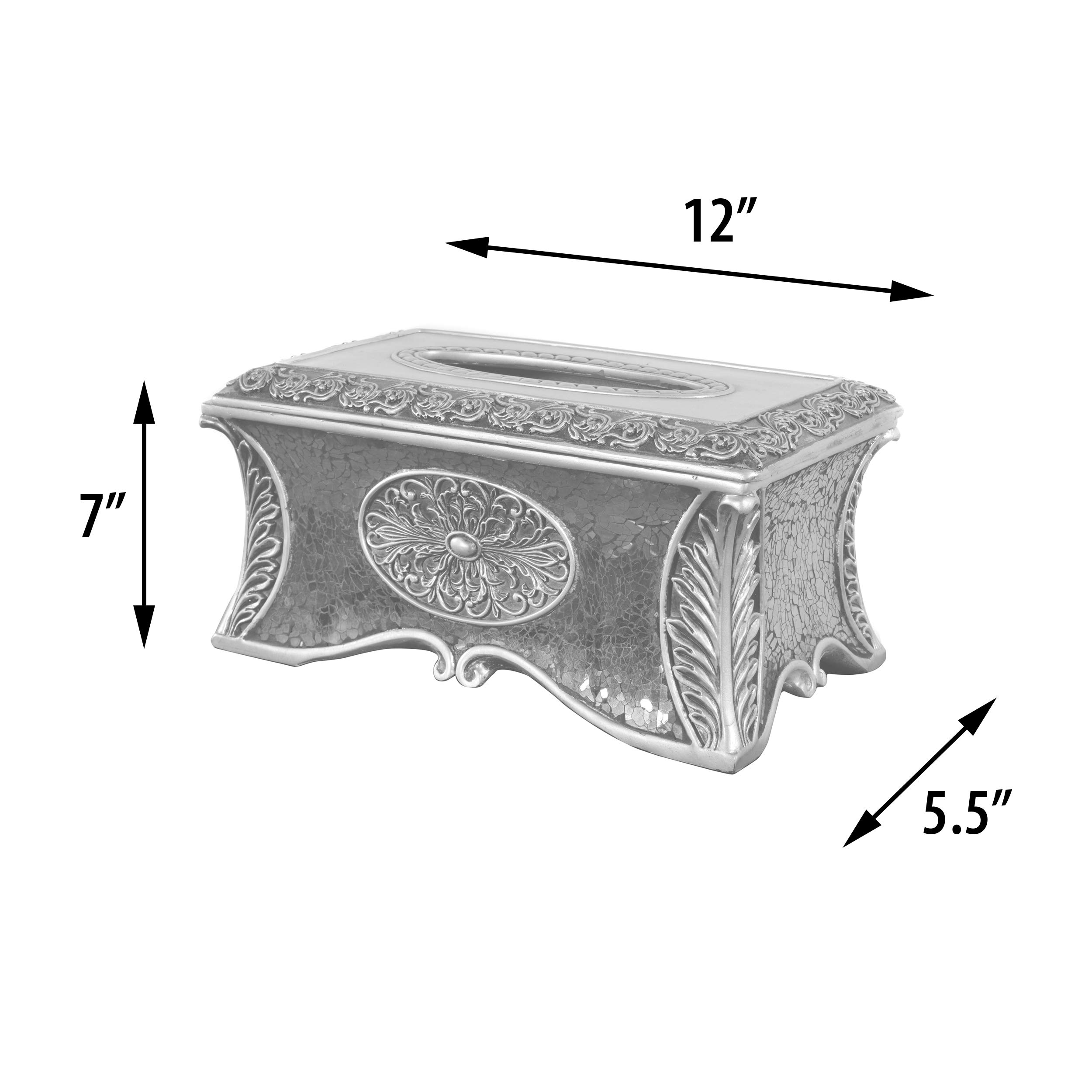 Decorative Mirror Mosaic Rectangle Tissue Box Holder - Elegant Home Office Bathroom Decor | Perfect for Living Room, Bedroom & Bathroom Organization